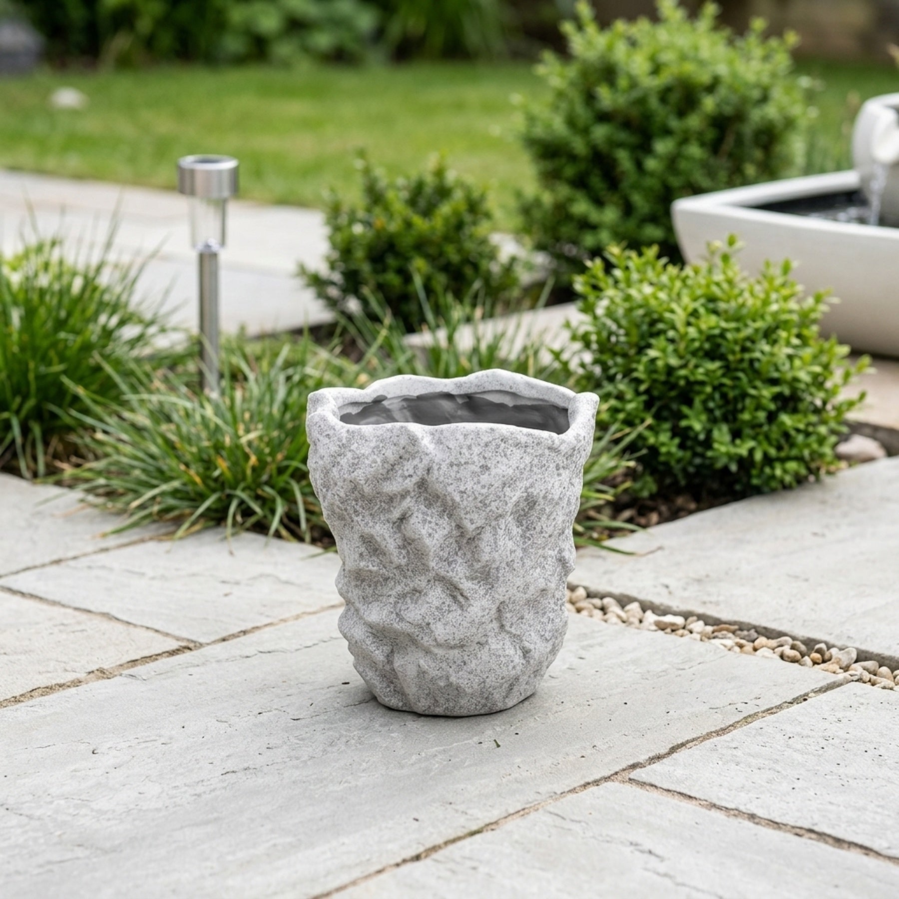 Rough Textured Grey Ceramic Pot ()