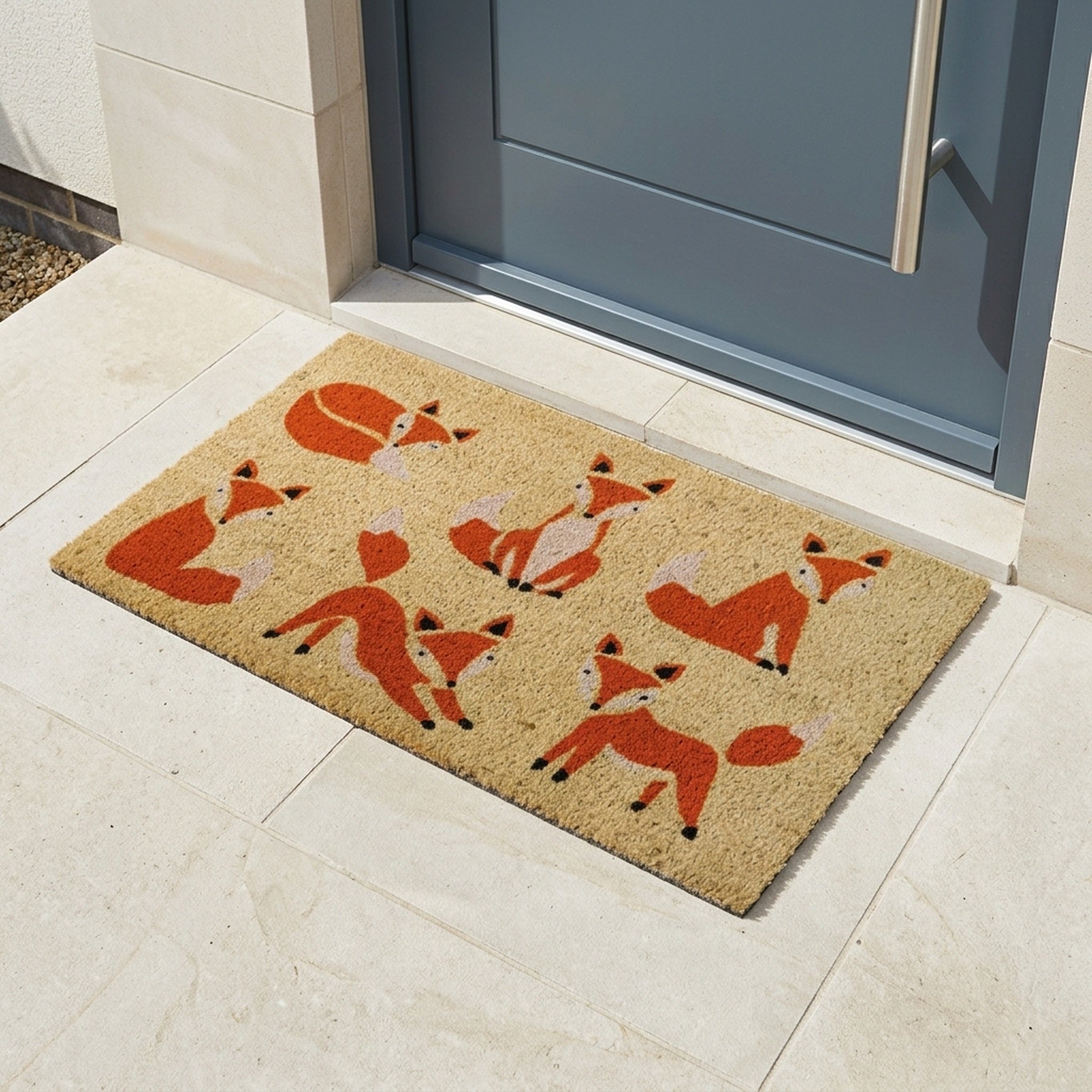 Six Vixens Decorative Natural Coir Doormat