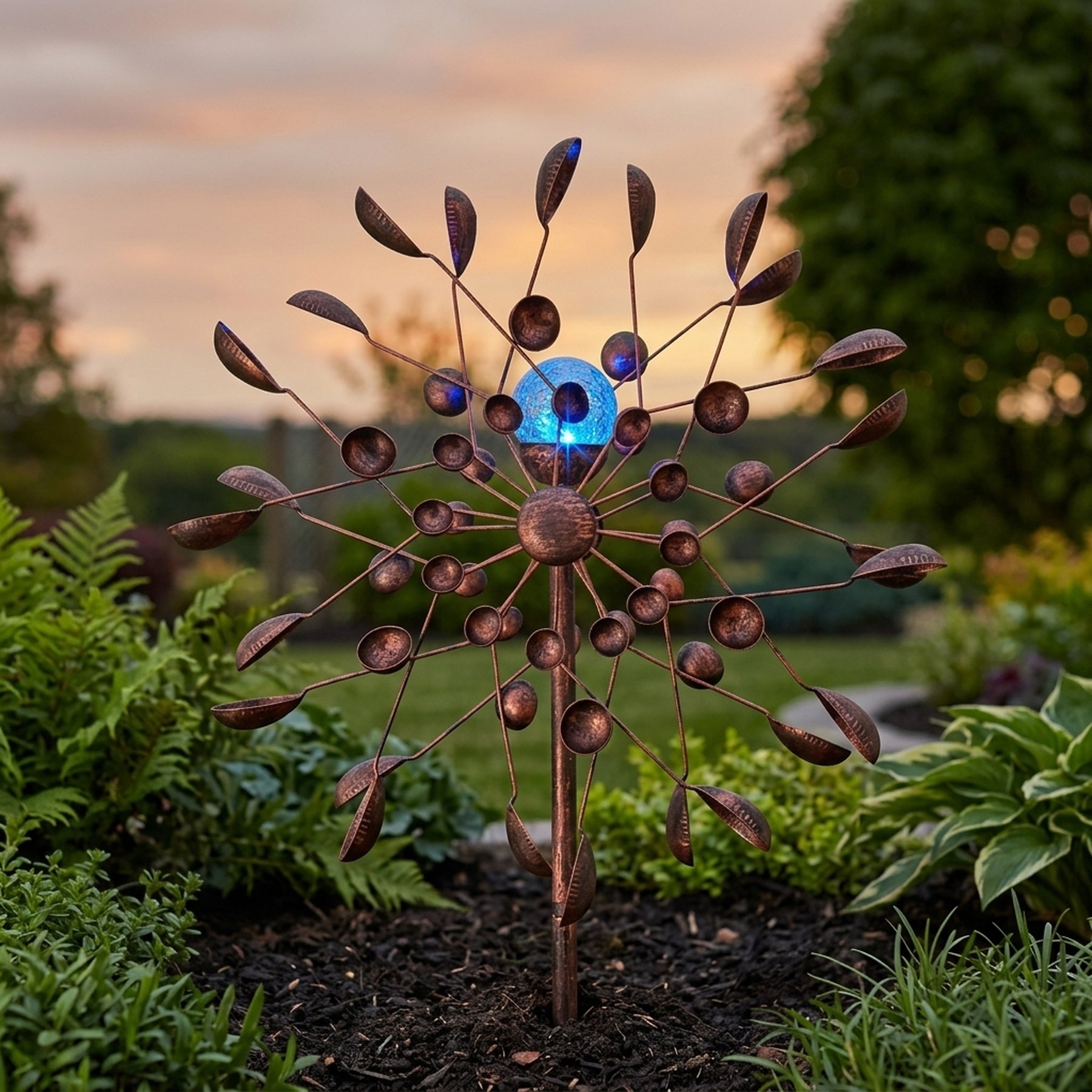 Double Sided Rustic Solar Wind Spinner