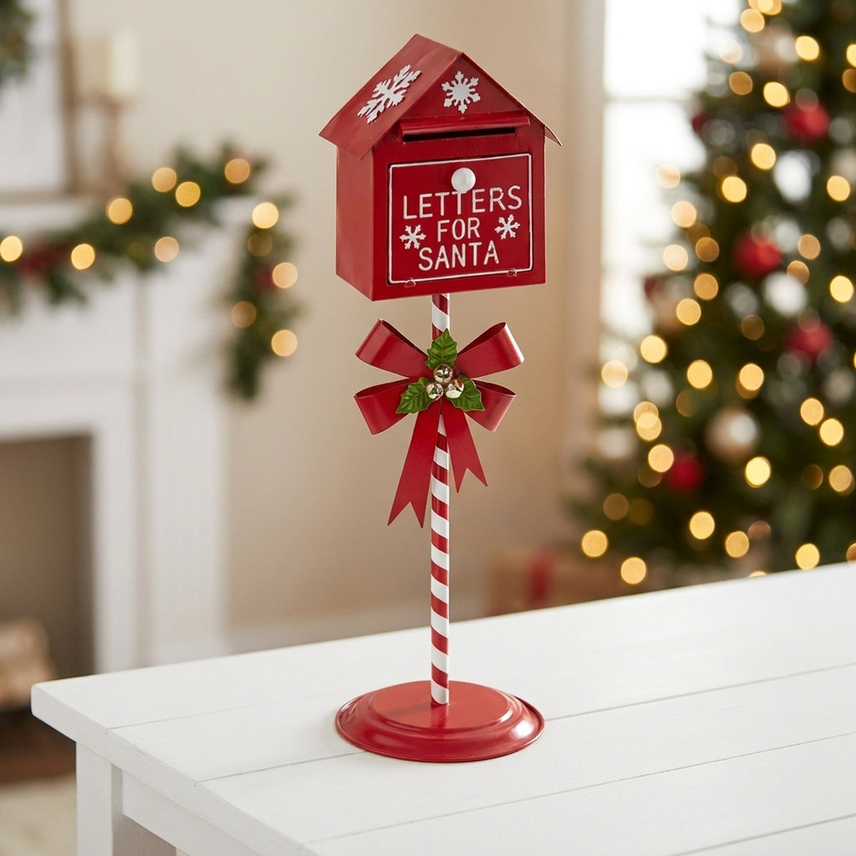 Metal Letters to Santa Festive Mailbox