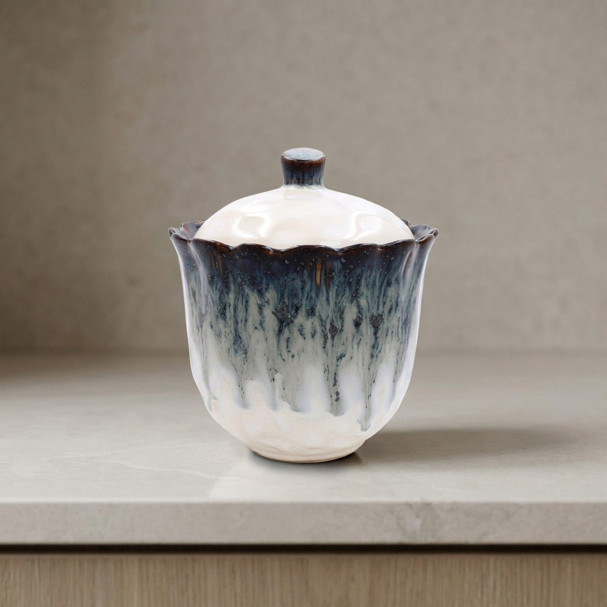 Distinctive Reactive Glaze Ceramic Canister