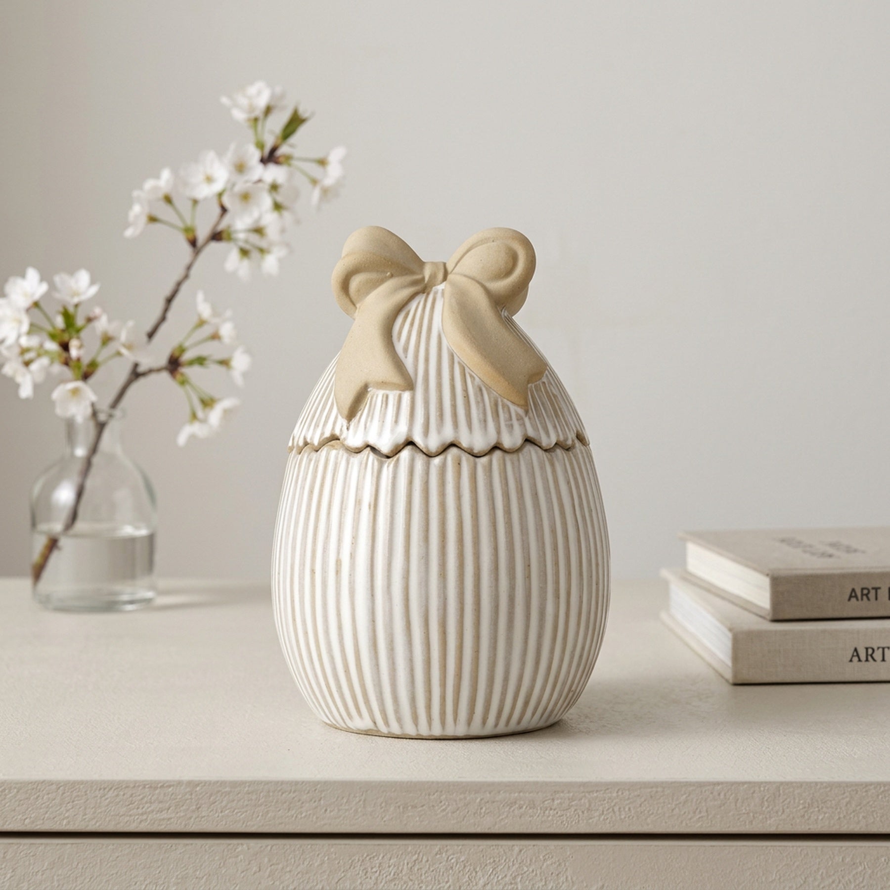 Large Smooth Springtime Egg Shaped Jar