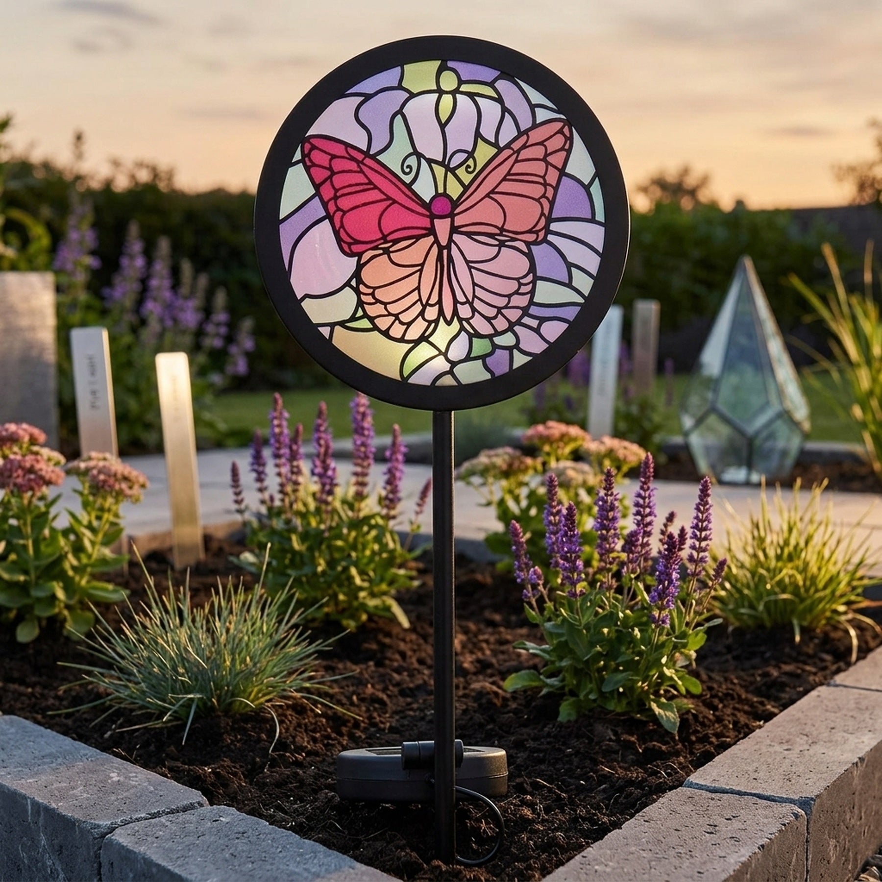 Tiffany Butterfly Solar Garden Stake Light