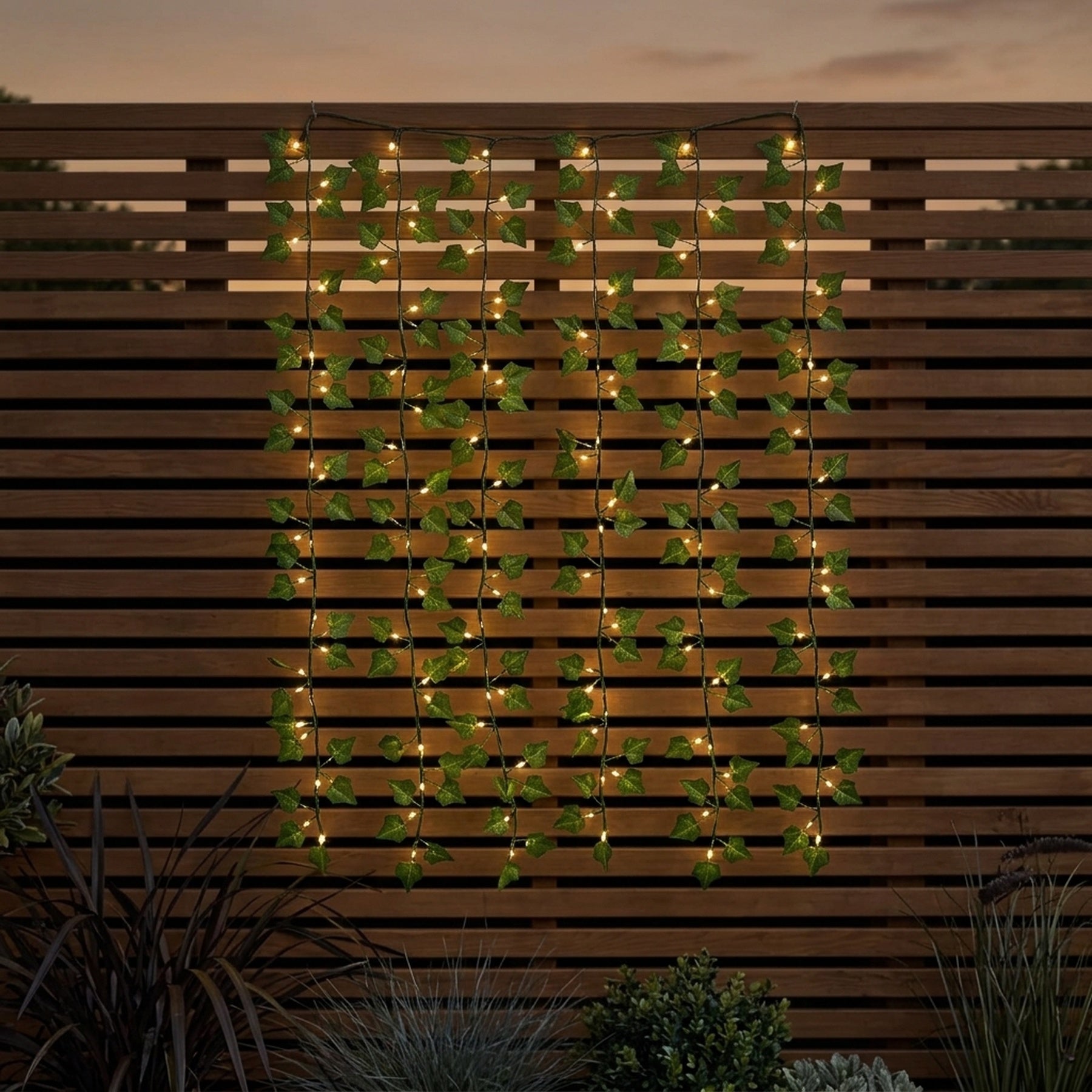1.8m Ivy Leaf LED Garden Curtain Lights