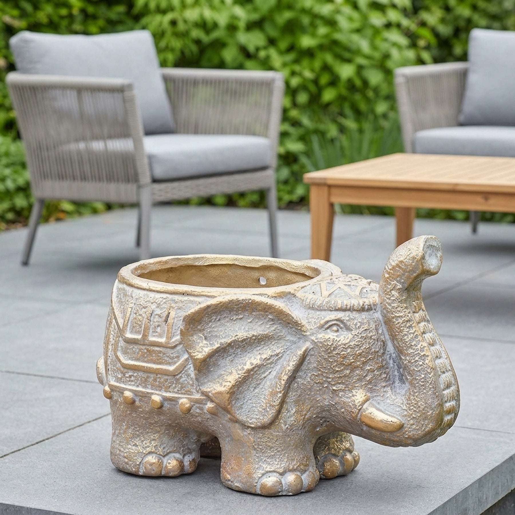 Secret Garden Elephant Planter Ornament