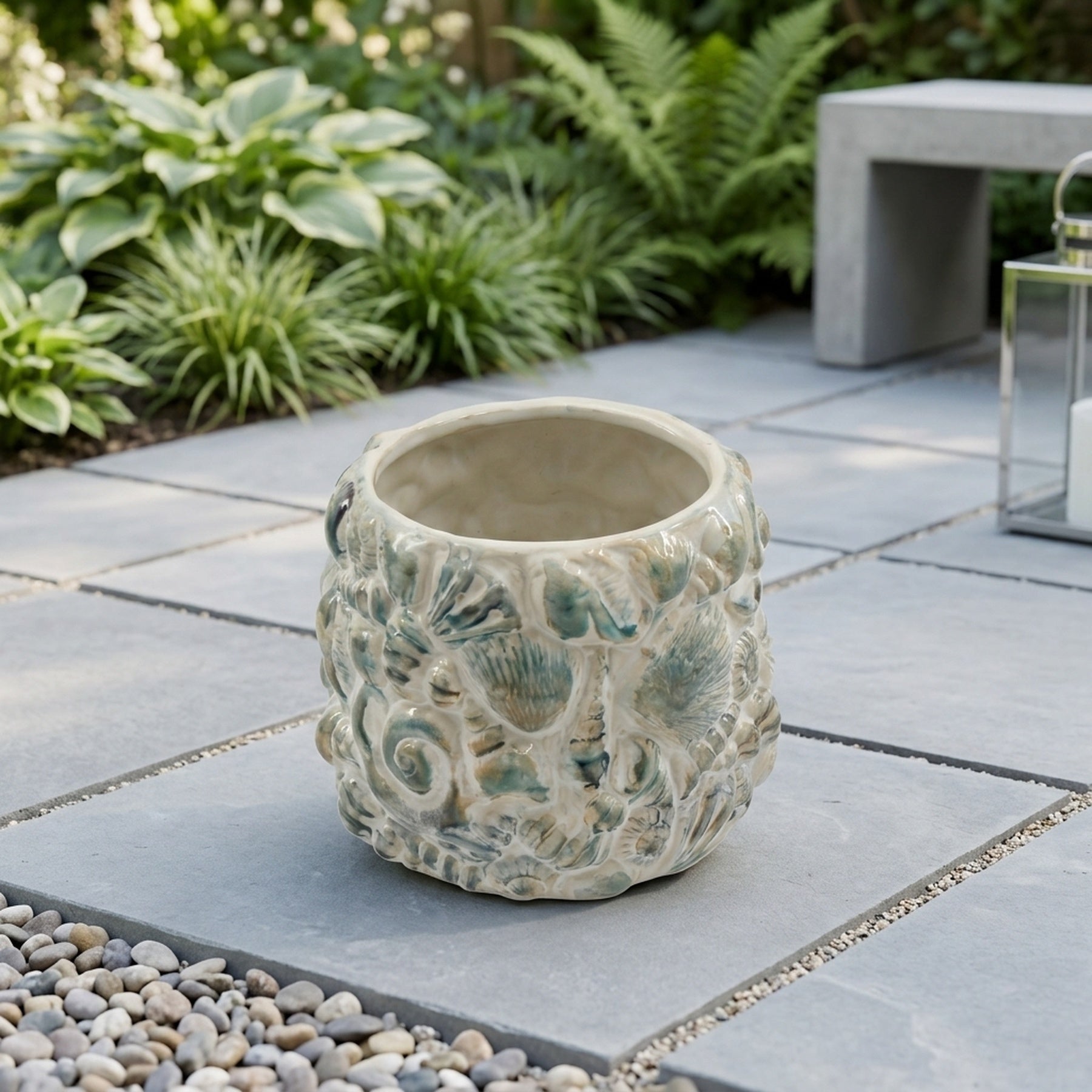 Decorative Embossed Shell Planter
