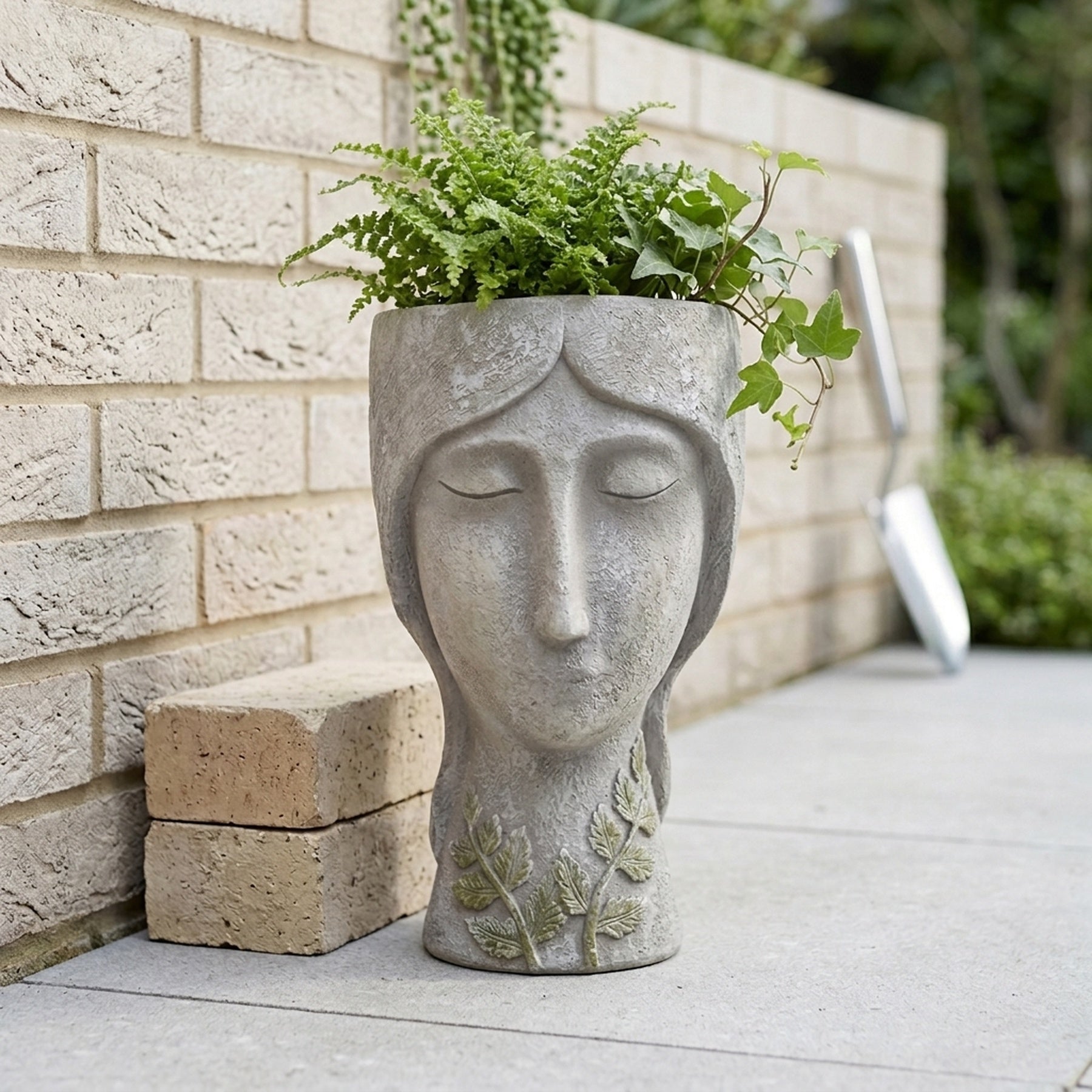 Modern Lady Head in Hands Planter