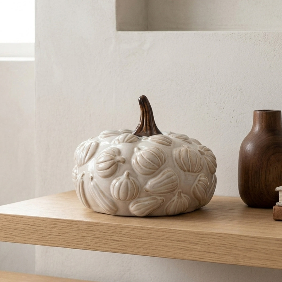 Blanc 3D Pumpkin Harvest Ornament
