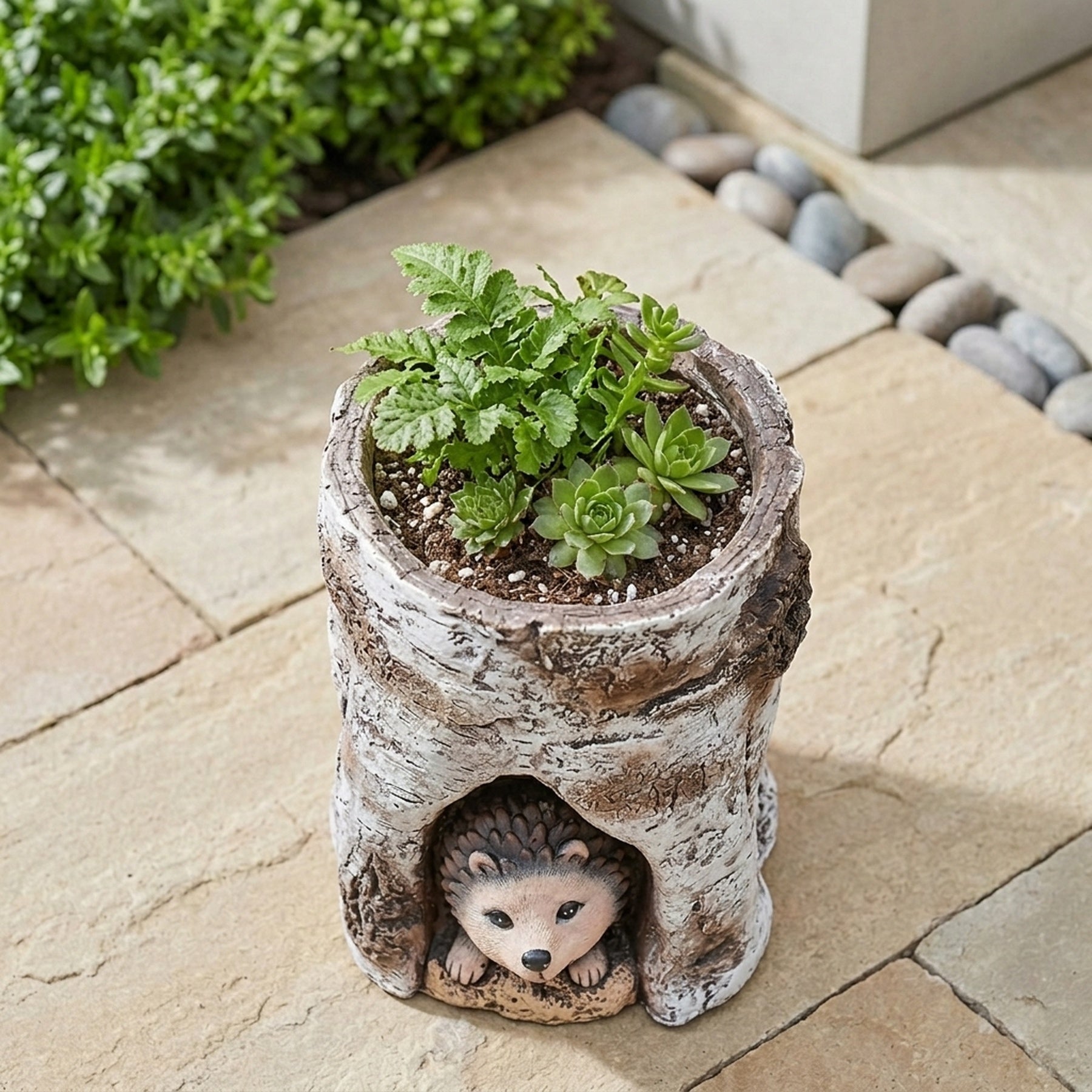 Hog Log Hedgehog Garden Planter