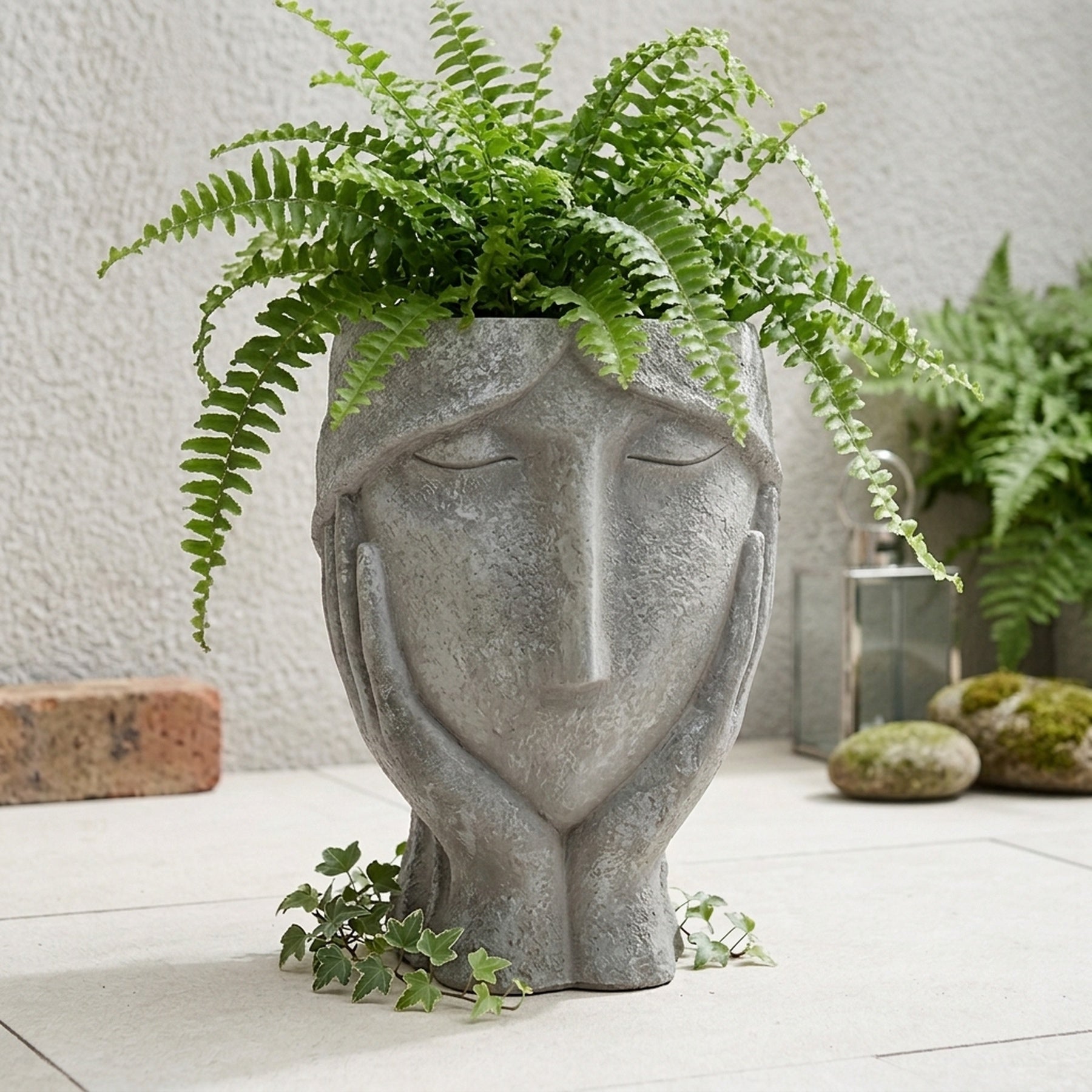 Enchanted Lady Head in Hands Planter