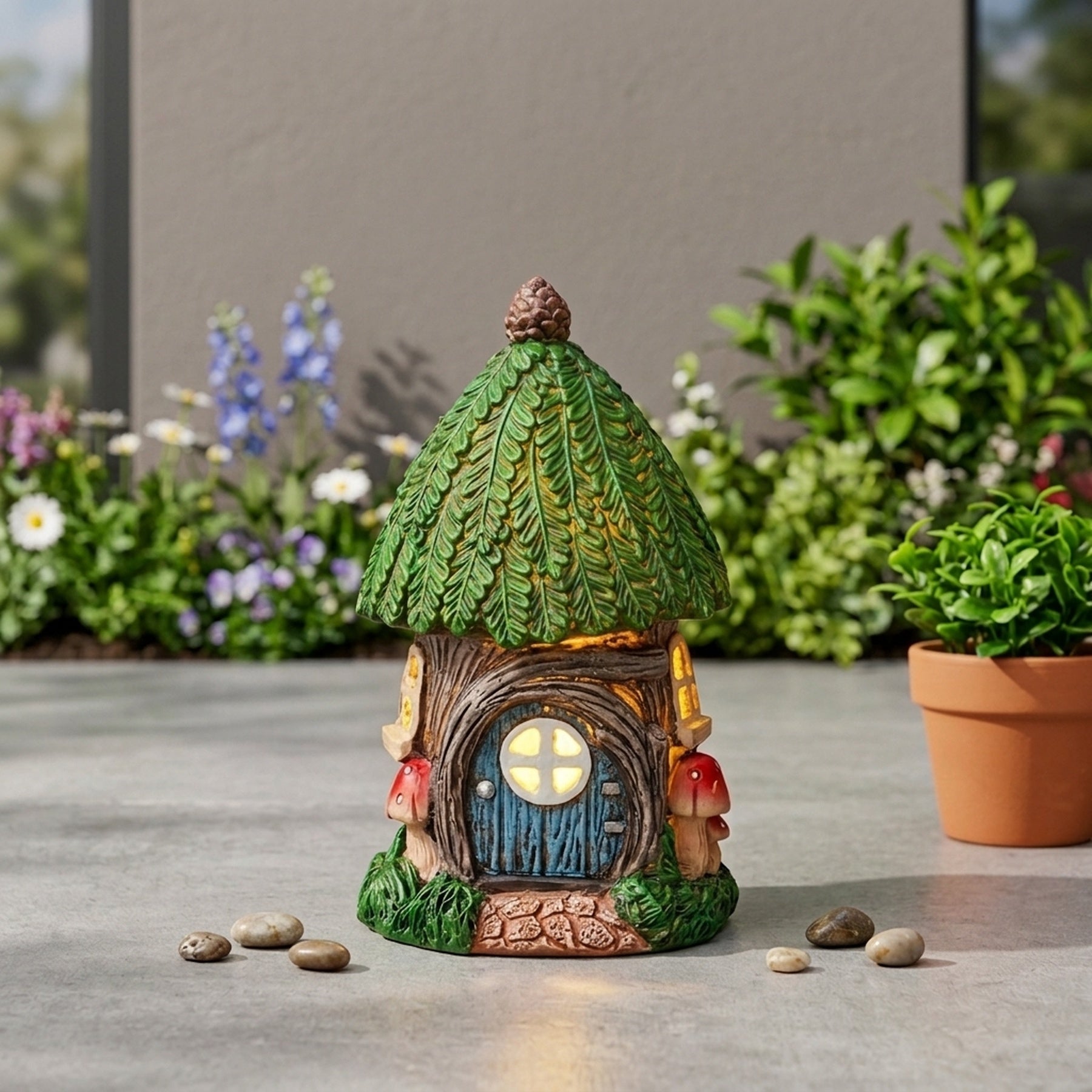 Pixie Toadstool Fairy Solar Ornament
