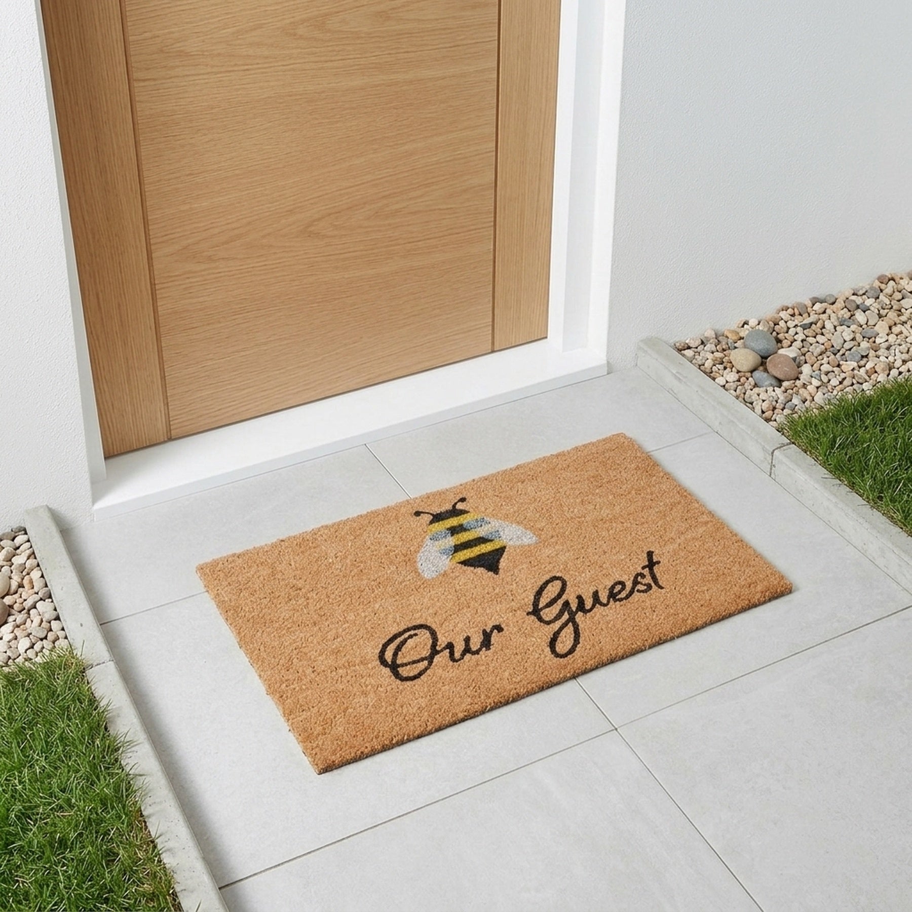 Bee Our Guest Natural Coir Doormat