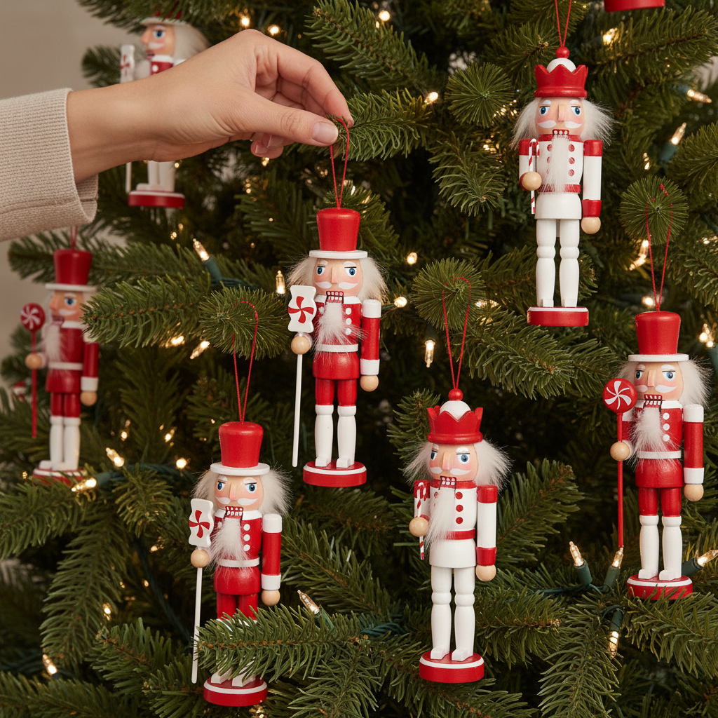 3 Pack Hanging Tree Candy Cane Nutcrackers