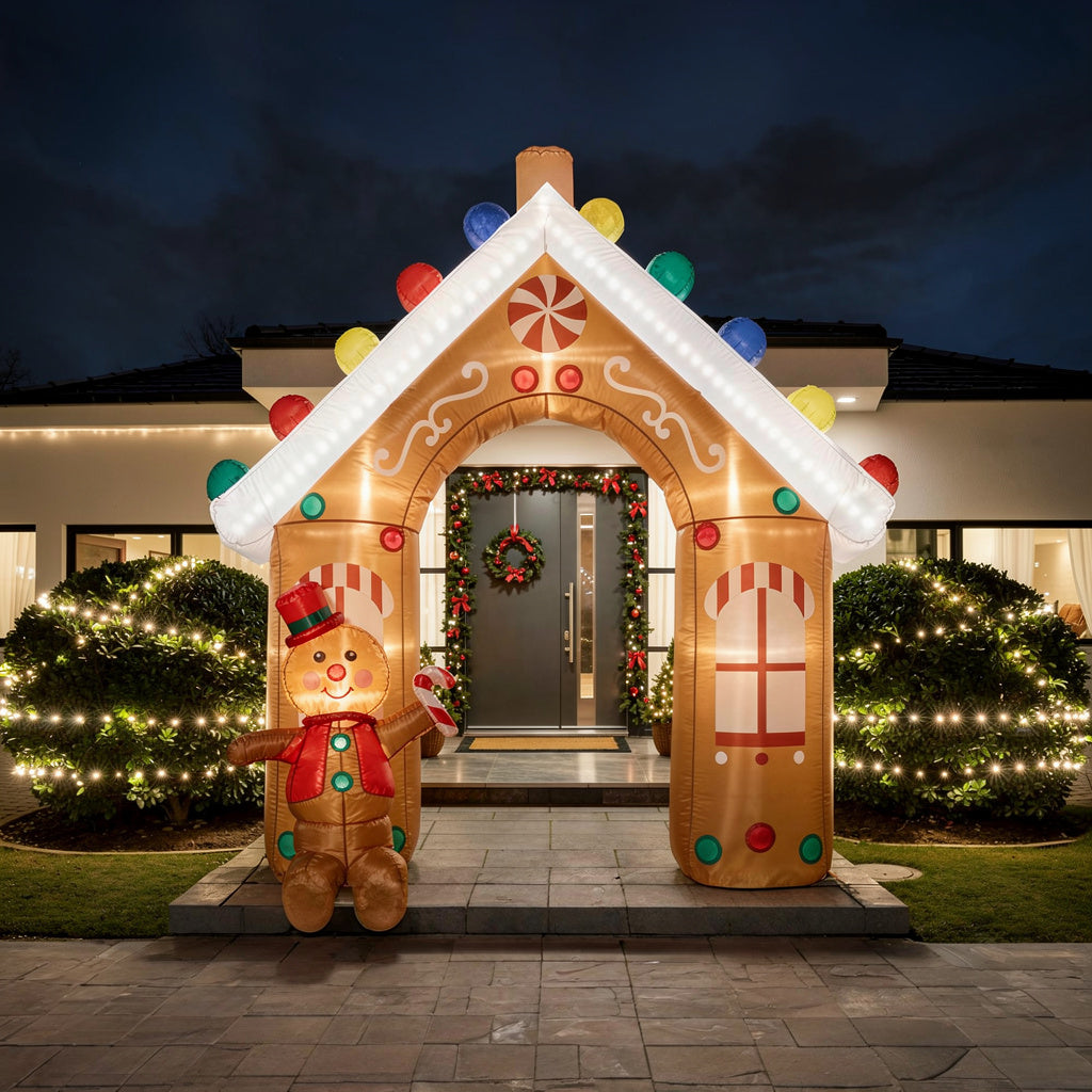 9.5ft Inflatable Gingerbread House Archway
