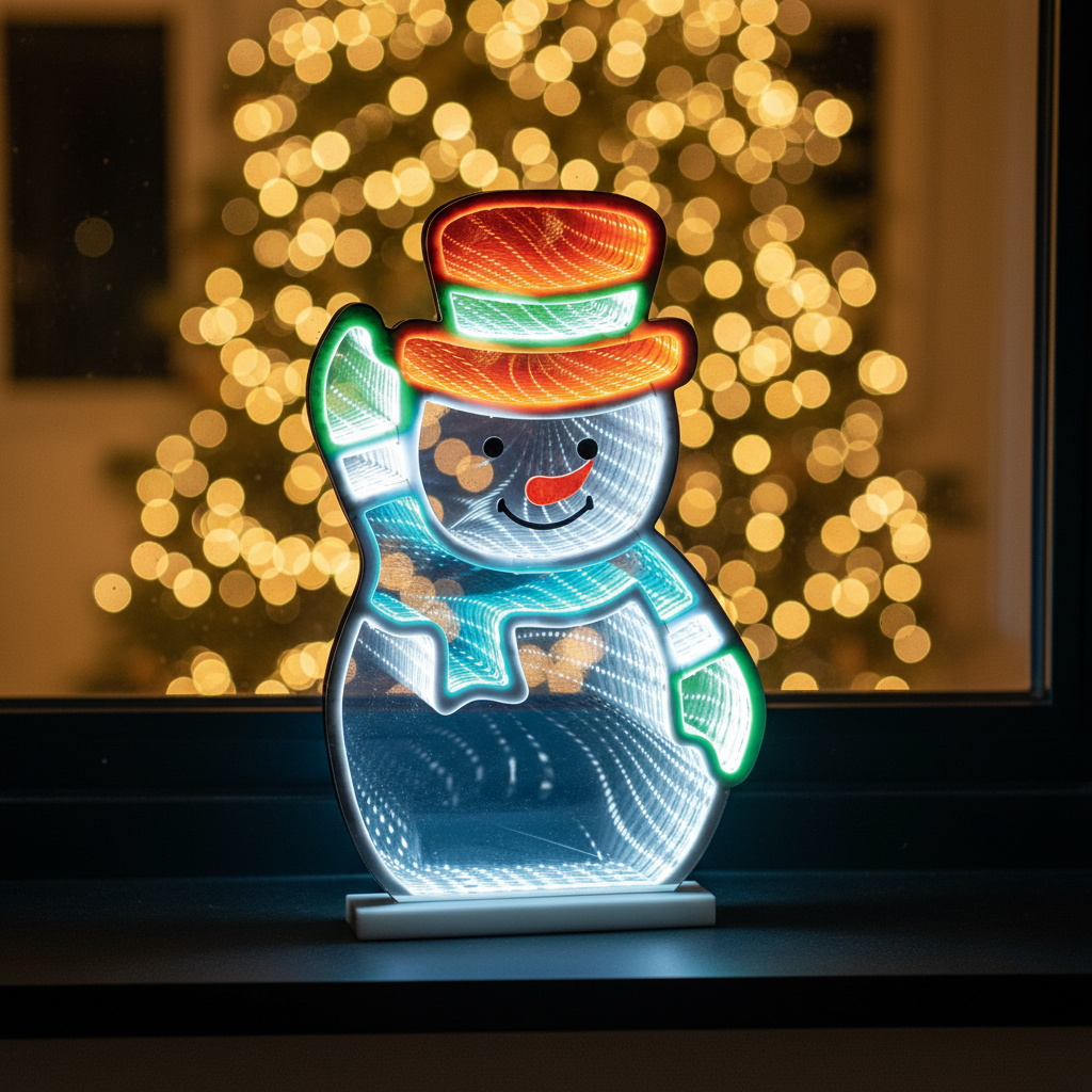 Infinity Light Standing Snowman Decoration