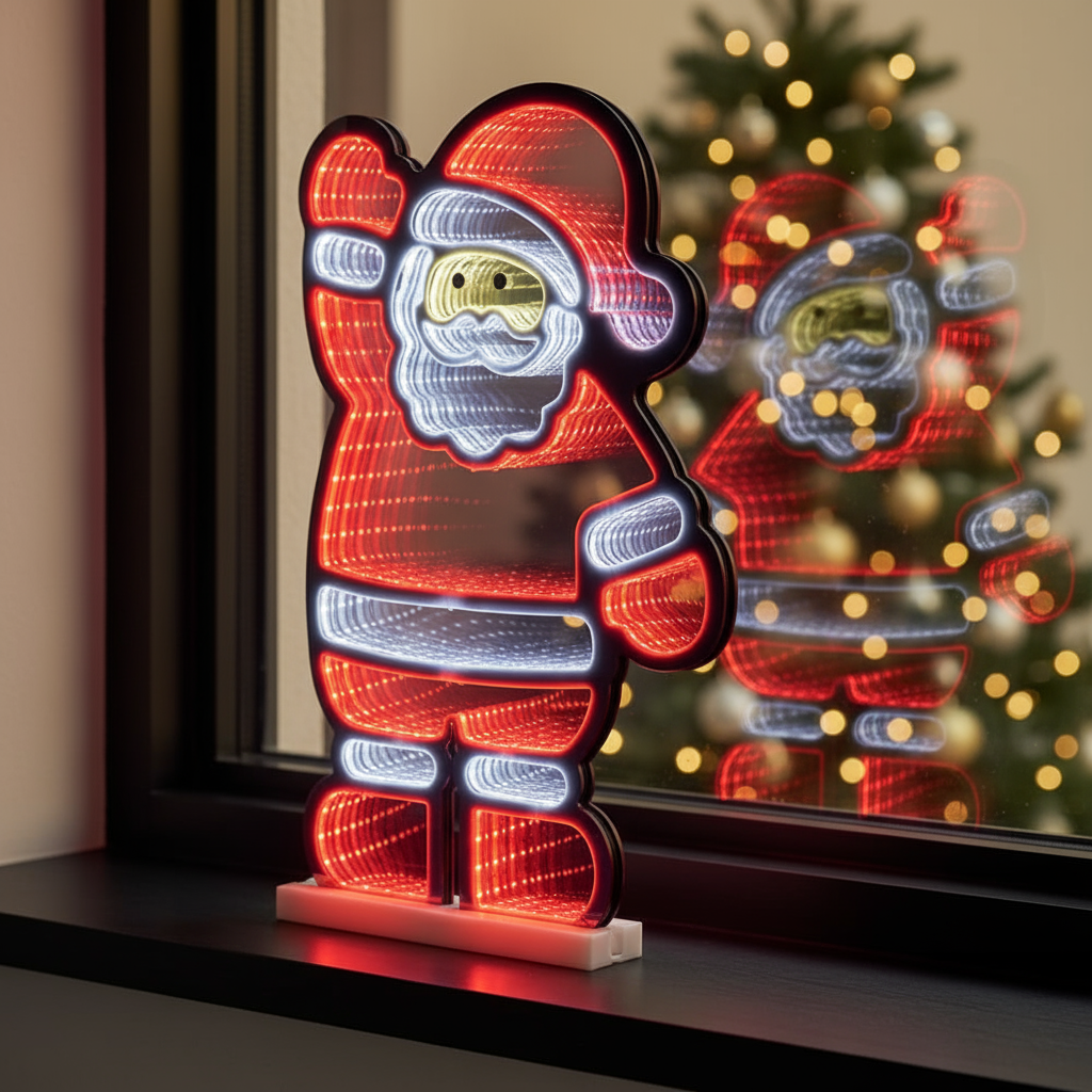 Infinity Light Standing Santa Claus Decoration