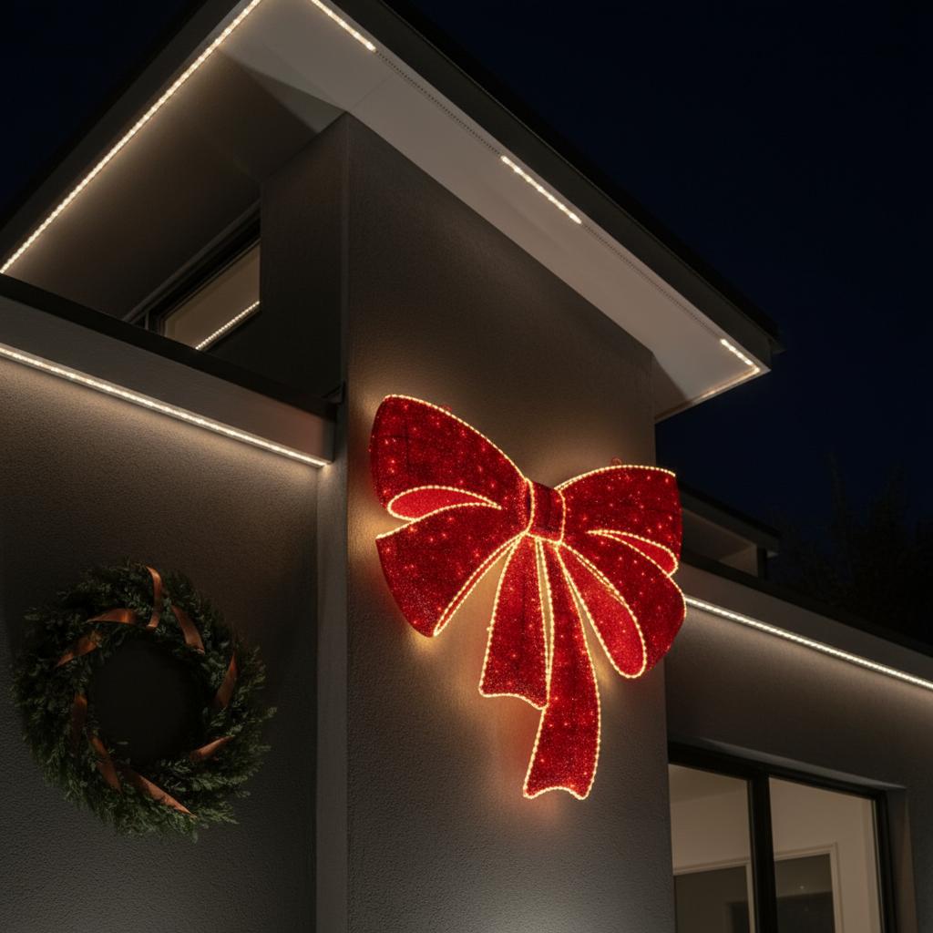 Large Grand LED Glitter Mesh Bow