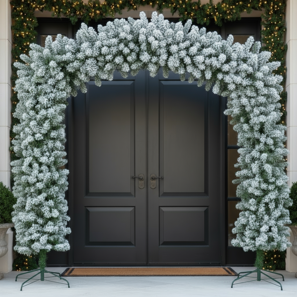 8ft Flocked Christmas Tree Arch