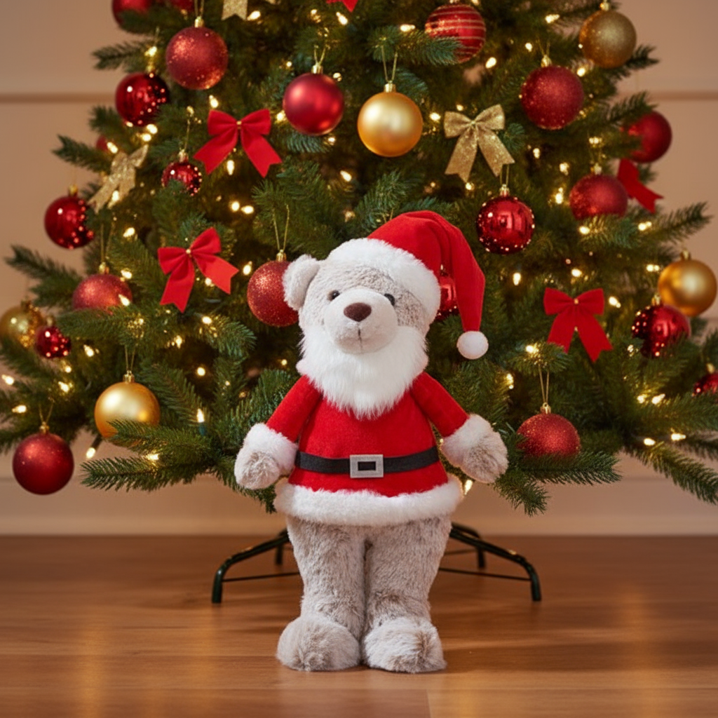 Standing Teddy Santa Decoration