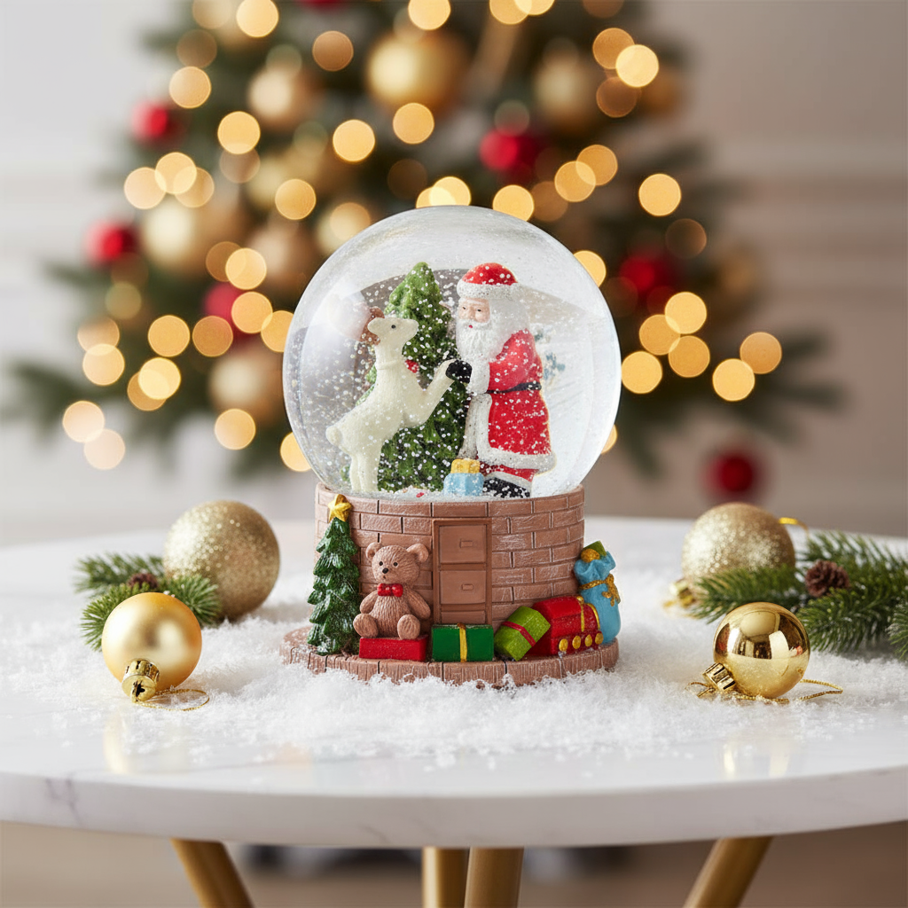 Santa and Friends Musical Snowglobe