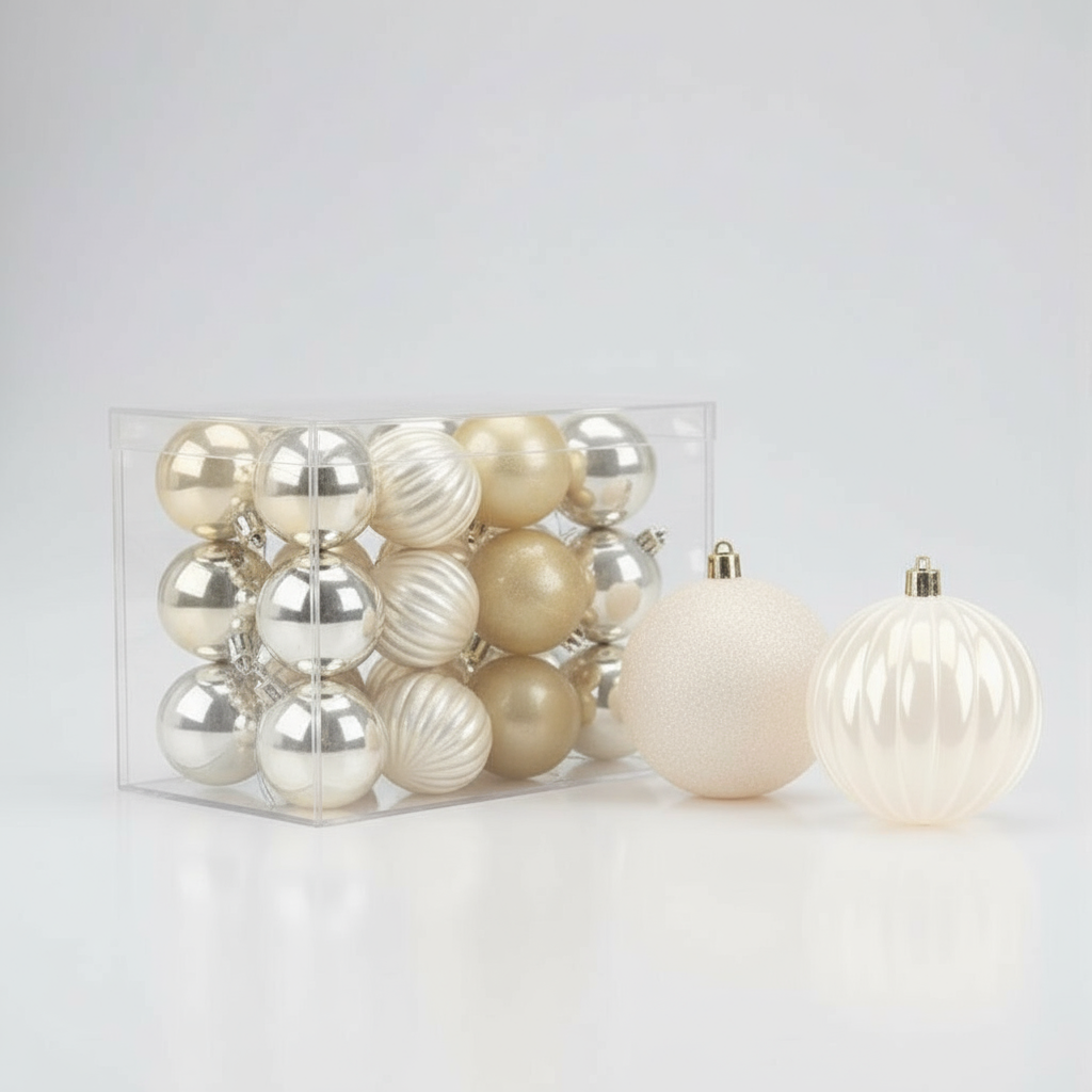 24 Pack Christmas Champagne Baubles
