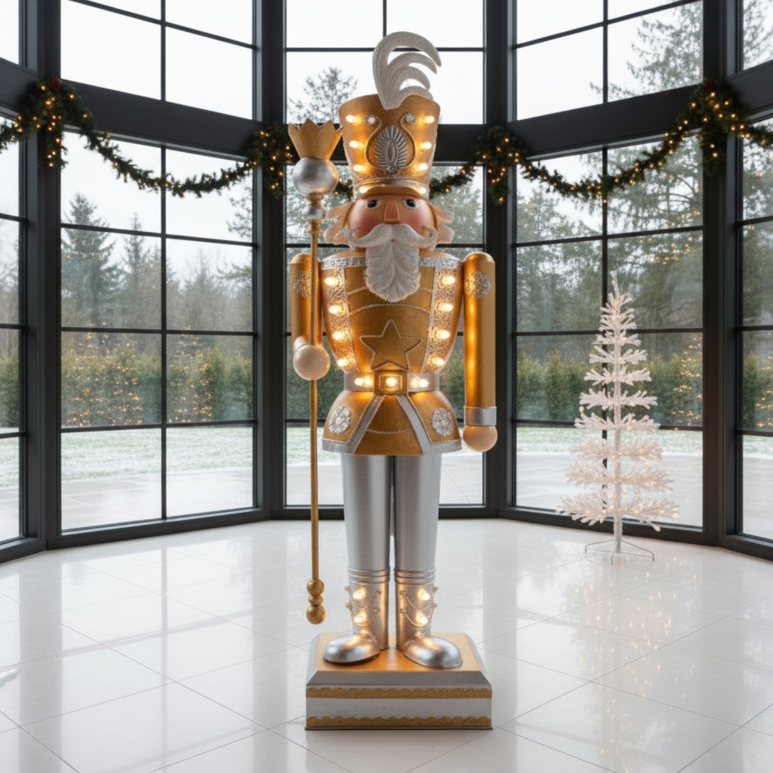 4ft Giant Grand Gold LED Nutcracker