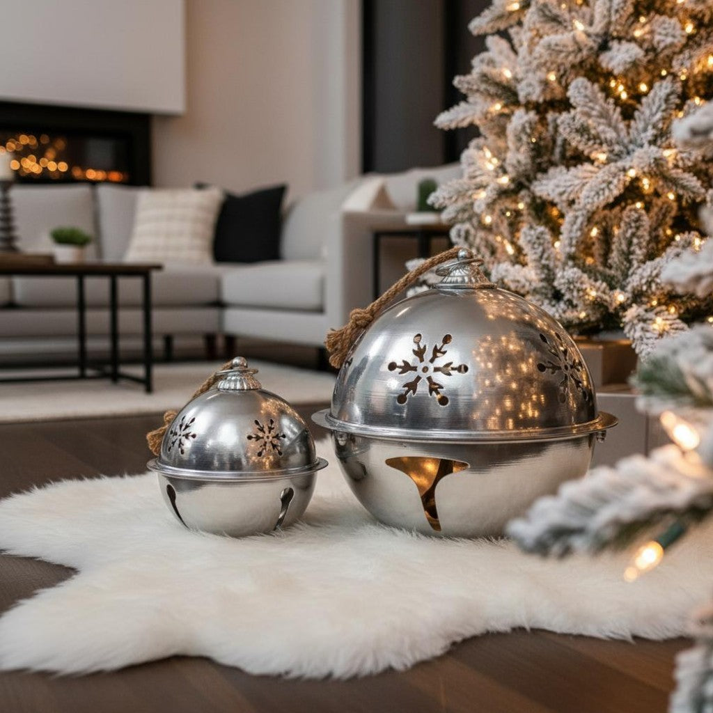 Set Of 2 Heavy Duty Metal Bauble Decoration