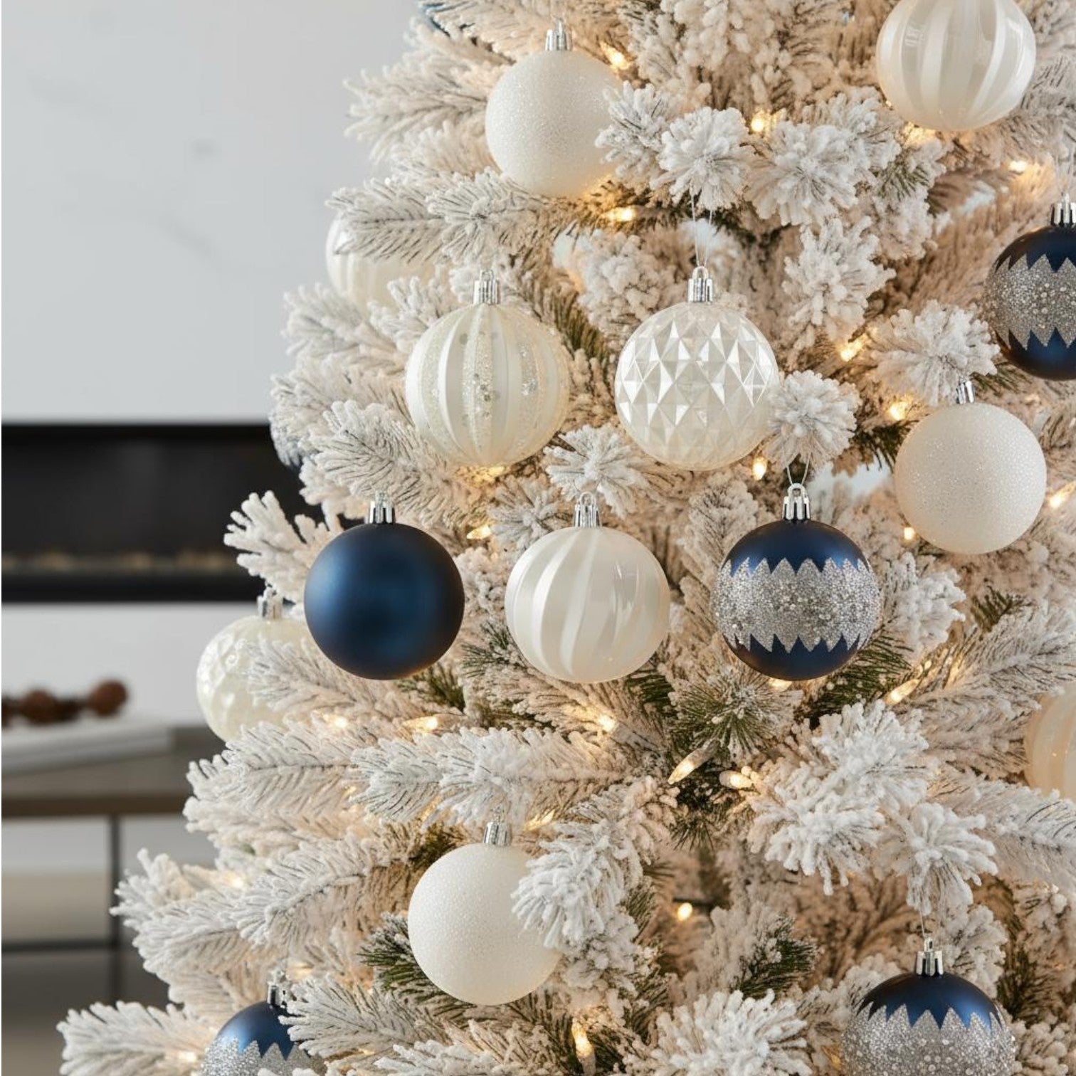 35 Pack Hanging Frosted Baubles