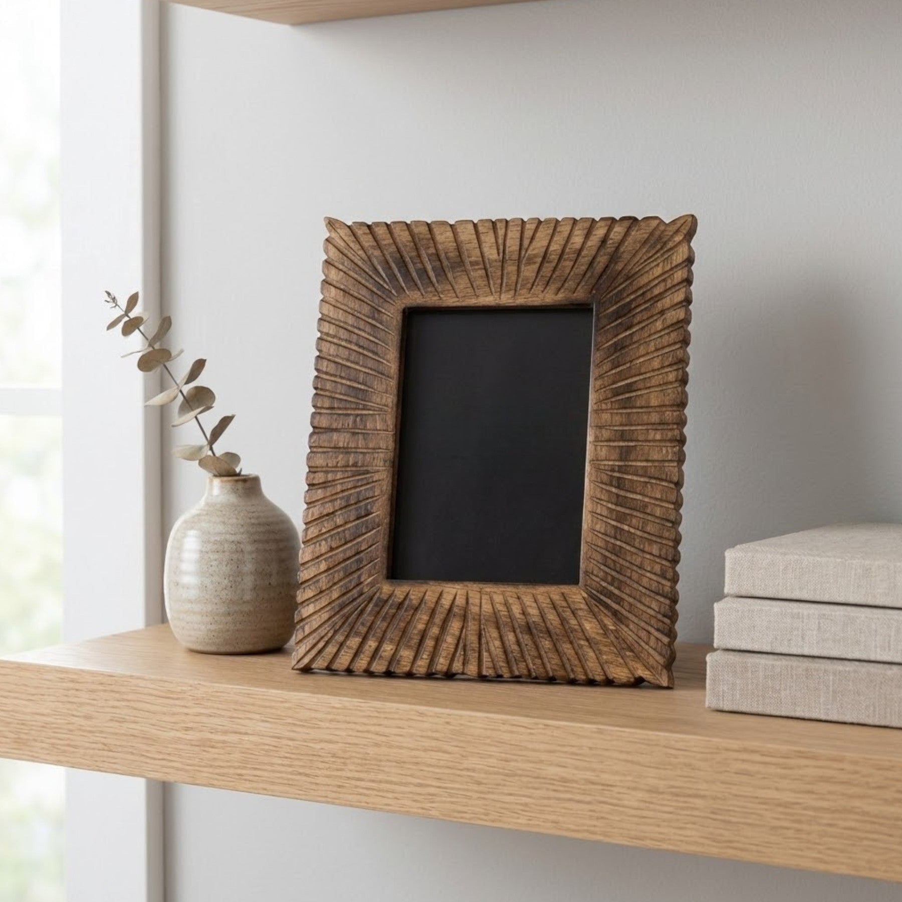 Wooden Striked Polished Photo Frame