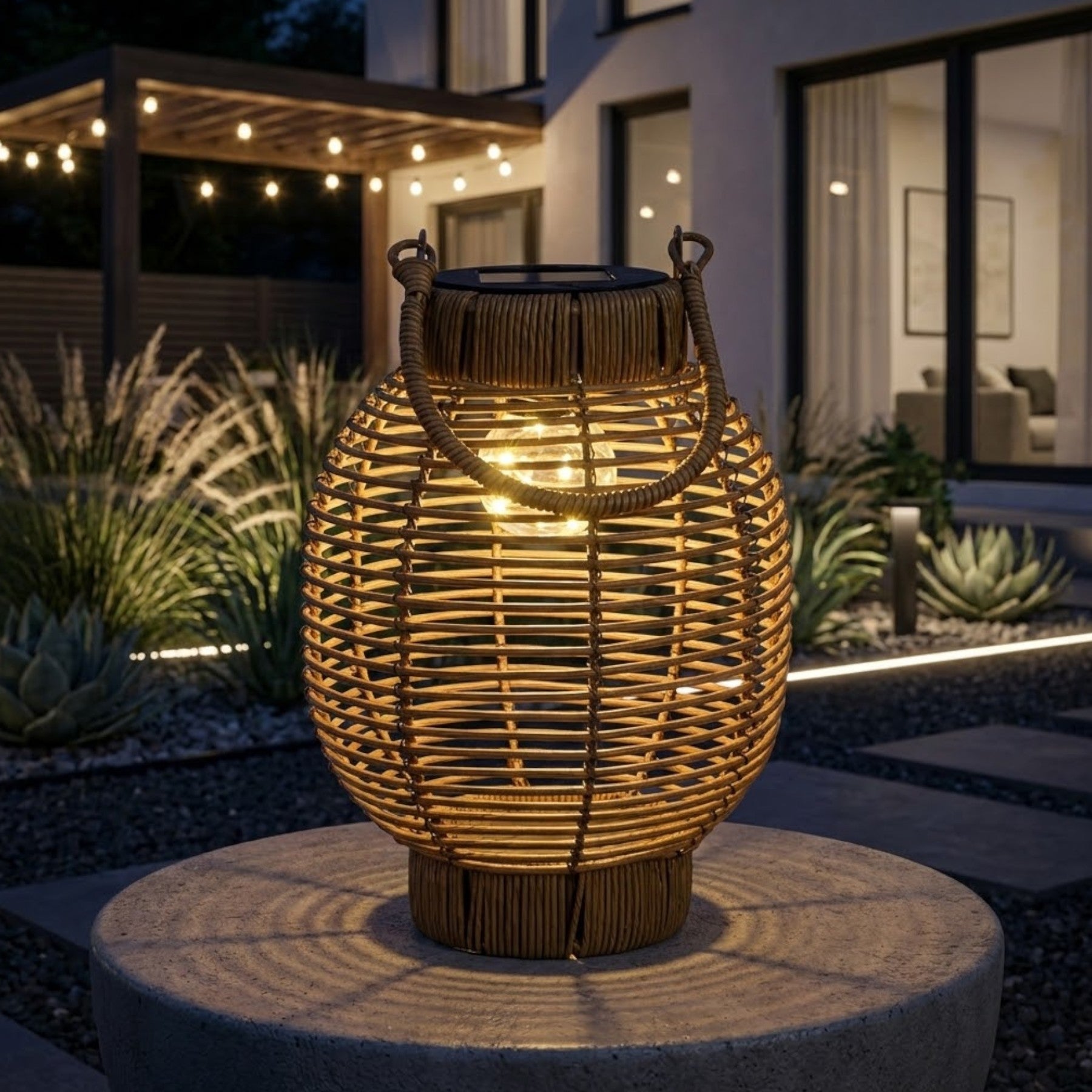 Hanging Woven Firefly Solar Lantern
