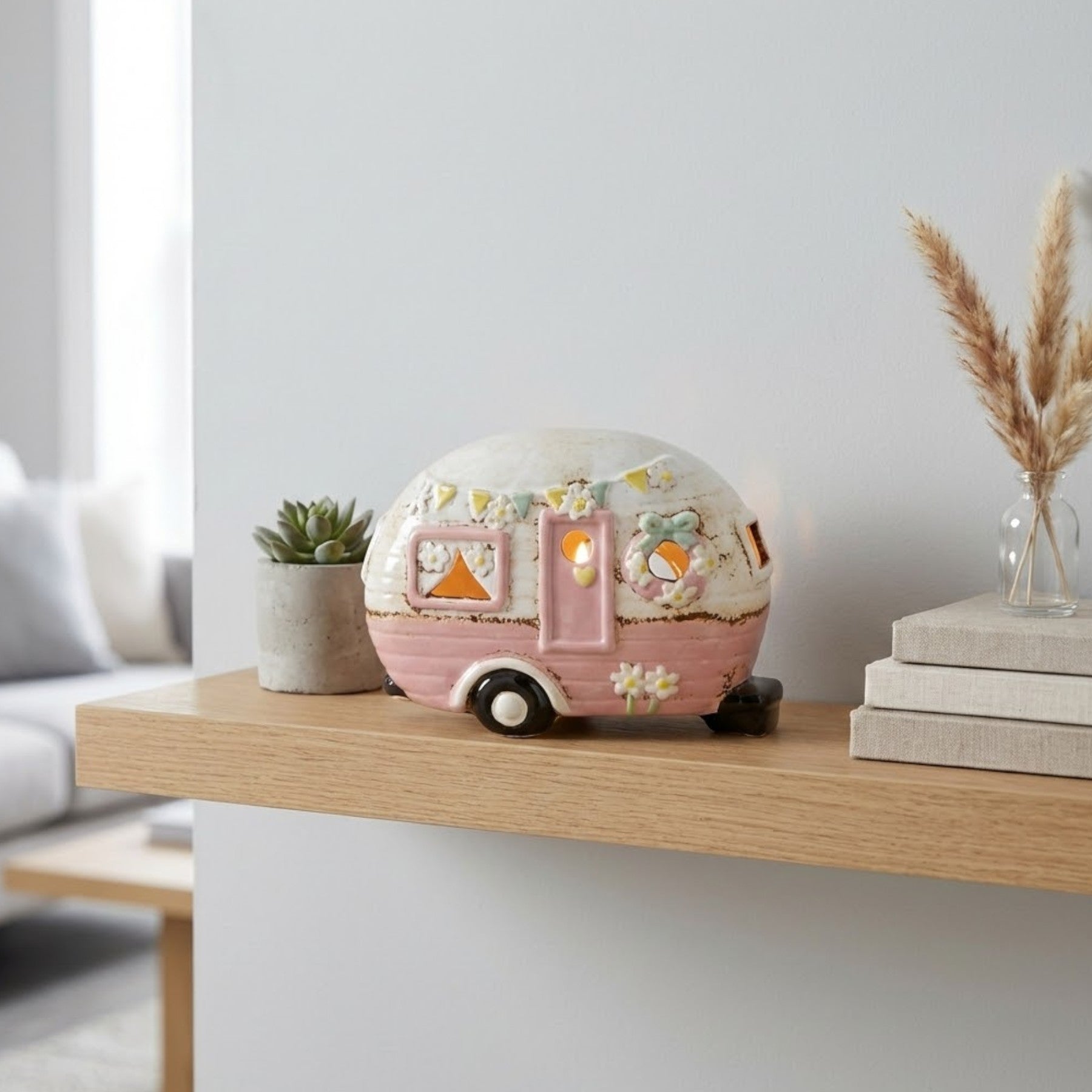 Peony Campervan Tealight Holder Decor