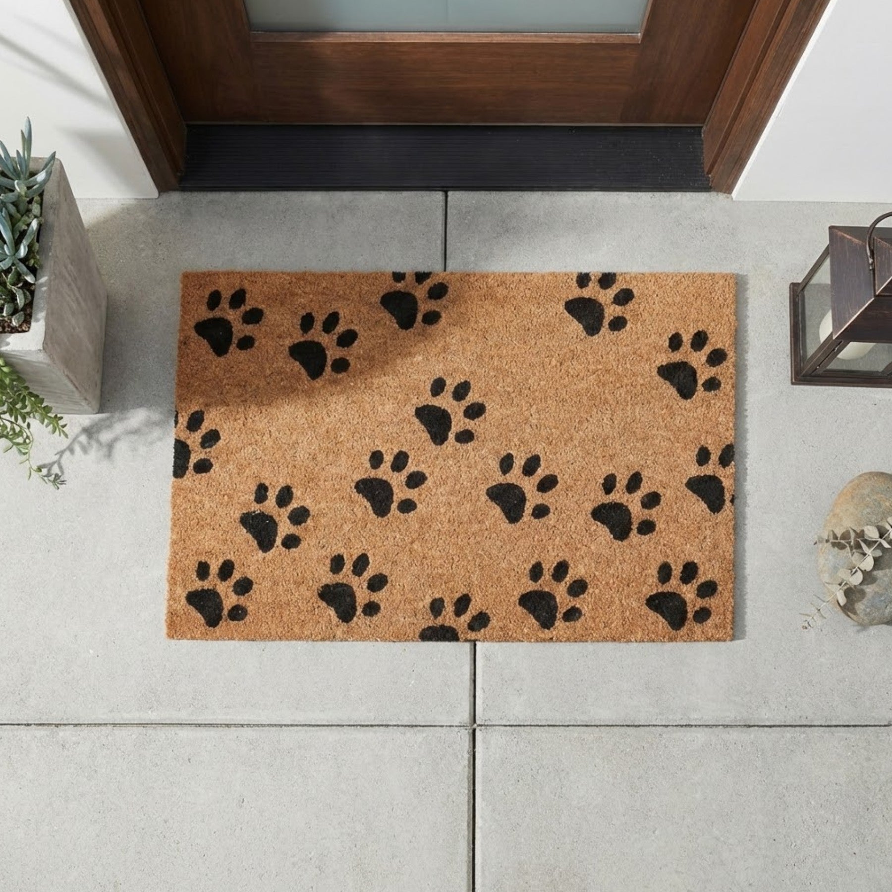 Multi Paw Print Coir Doormat