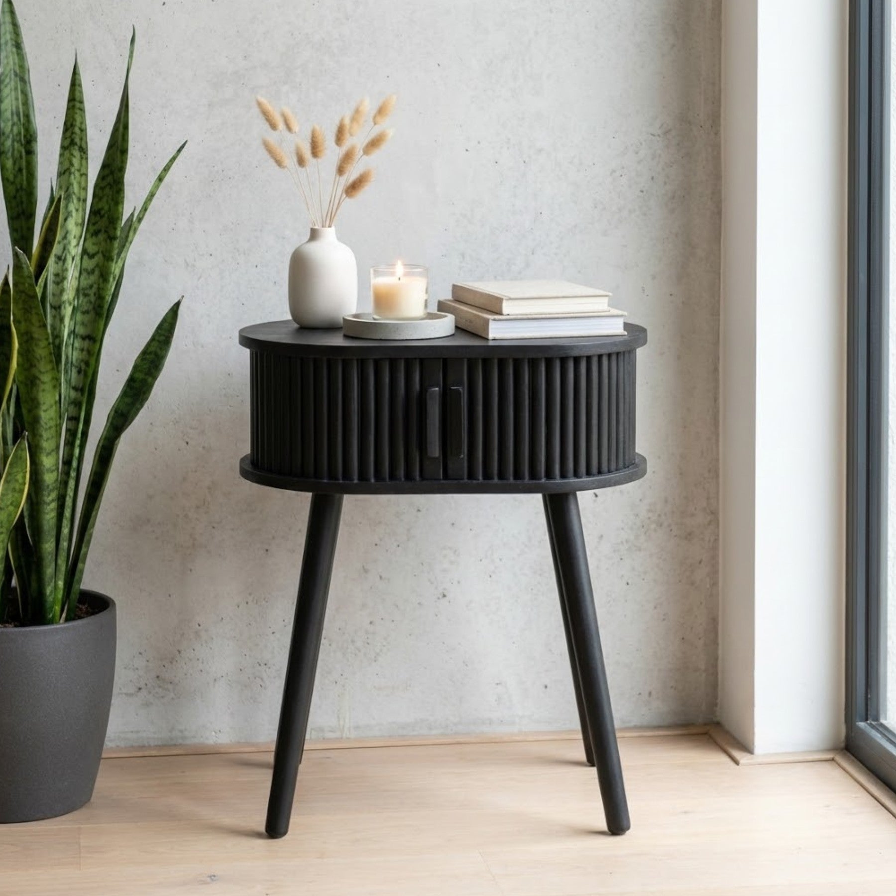 Maison Ribbed Urban Bedside Table