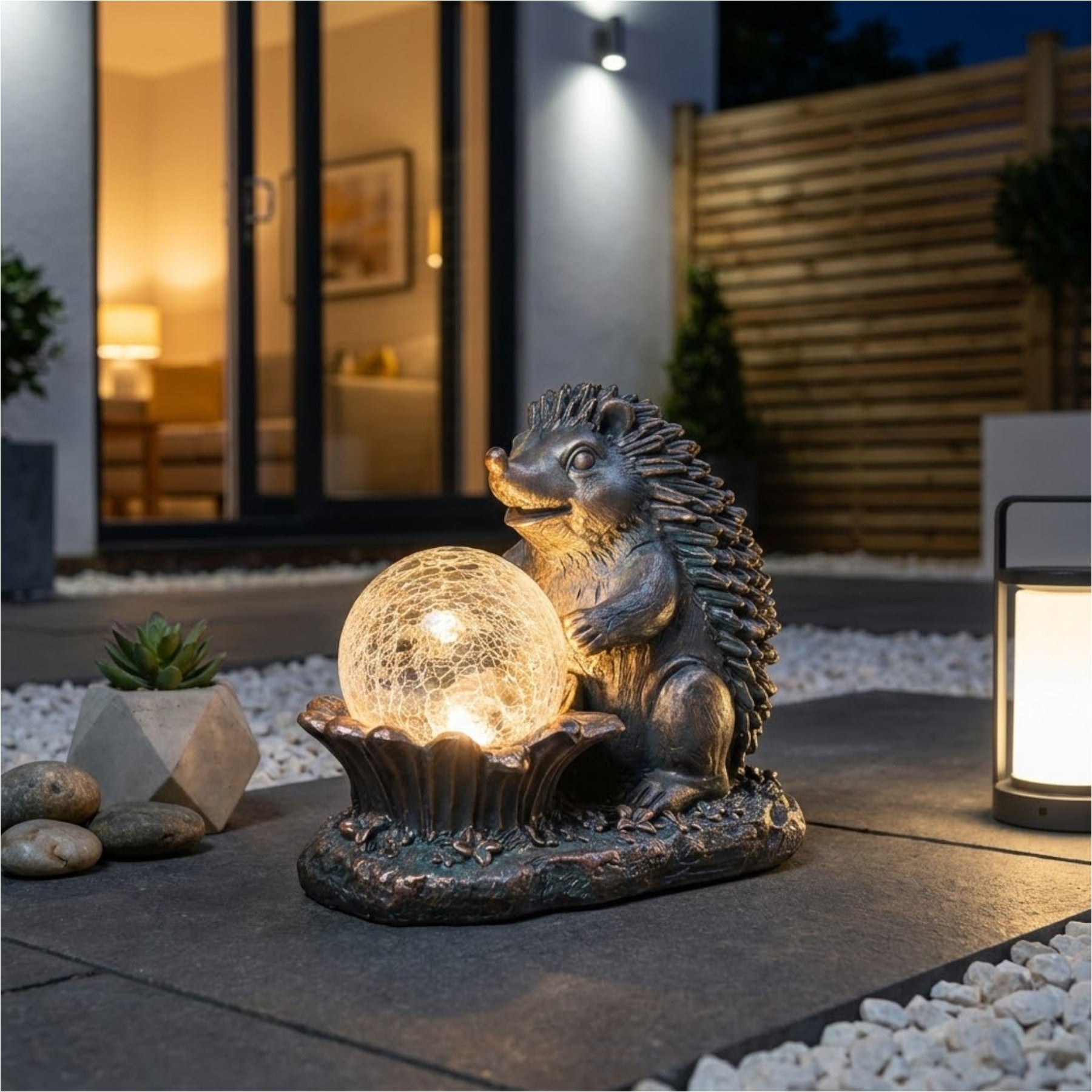 Hedgehog Solar Crackle Ball Light