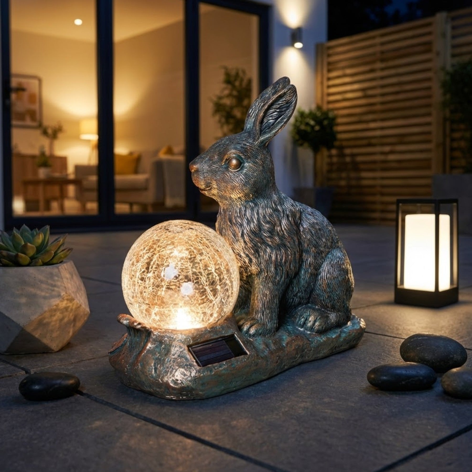 Rabbit Solar Crackle Ball Light