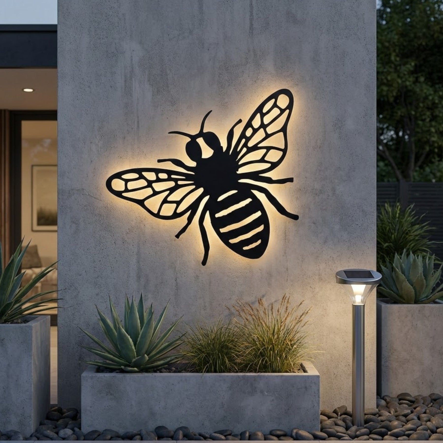 Lunaria Bumble Bee Solar Wall Art