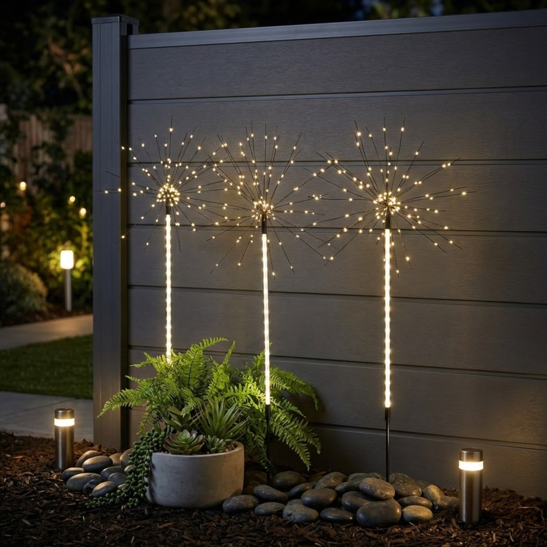 Lunaria 3 Solar Shooting Starburst Stake Light