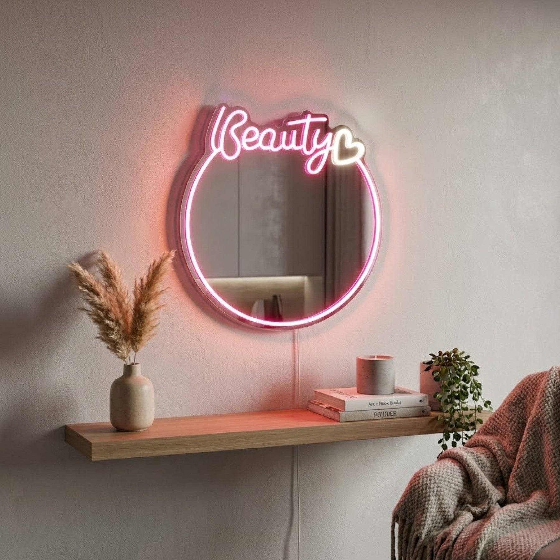 Light Up Neon Beauty Wall Mirror