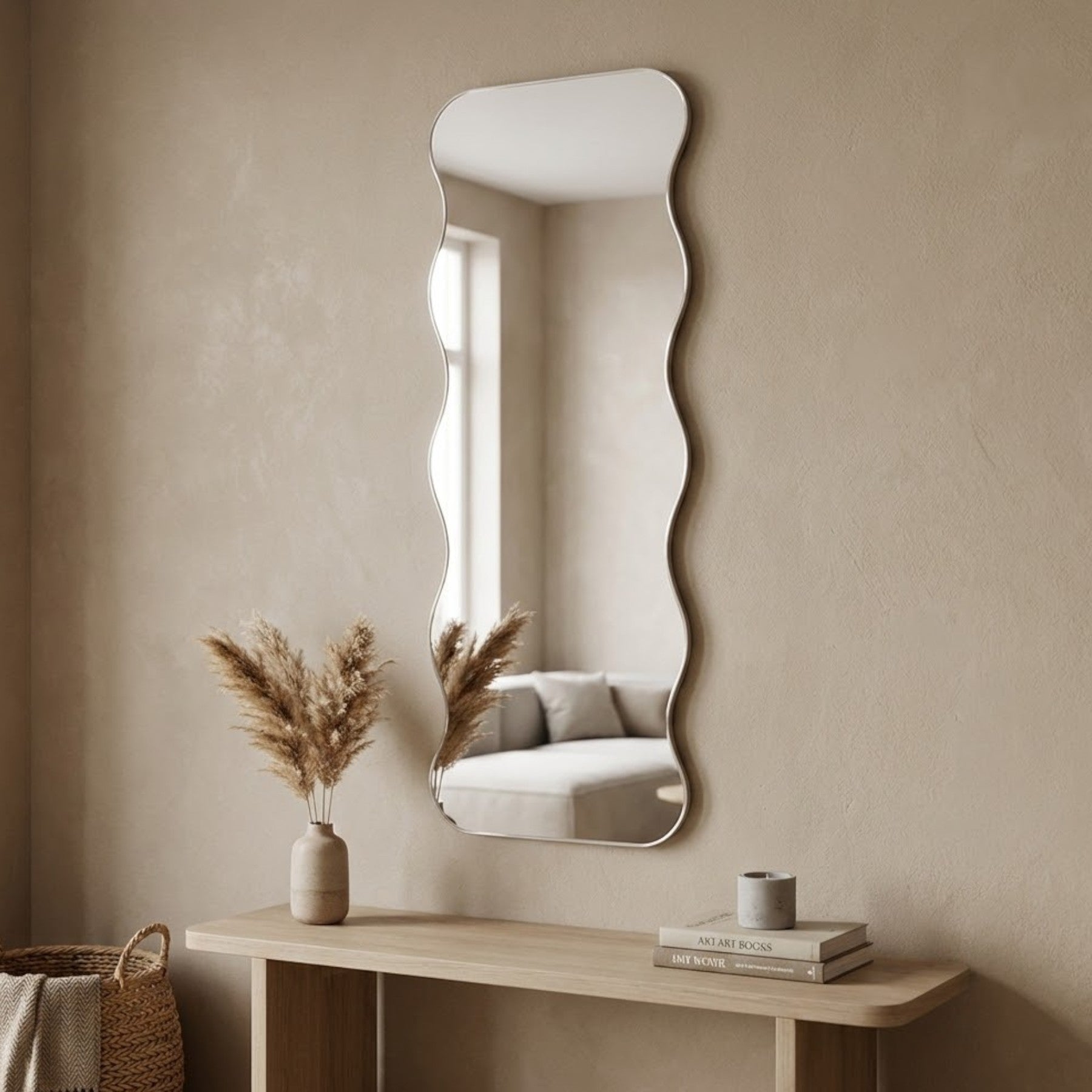 Wavy Aureate Chrome Wall Mirror