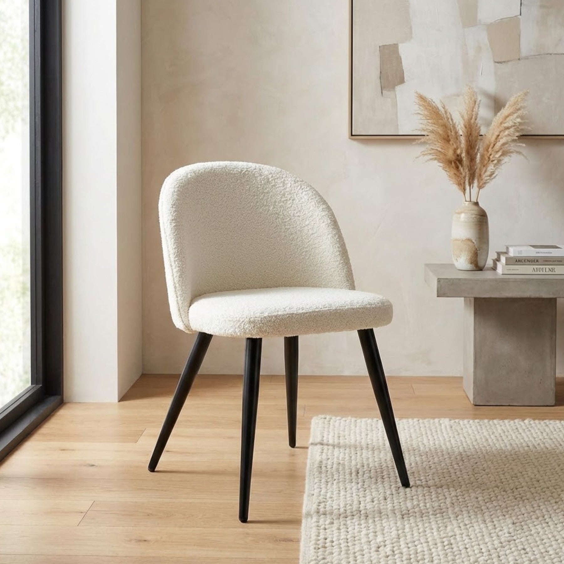 Ingrid Natural Boucle Fabric Chair