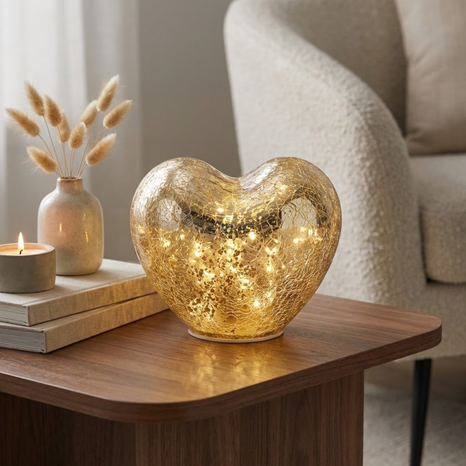 Relica Gold Light Up Heart Ornament