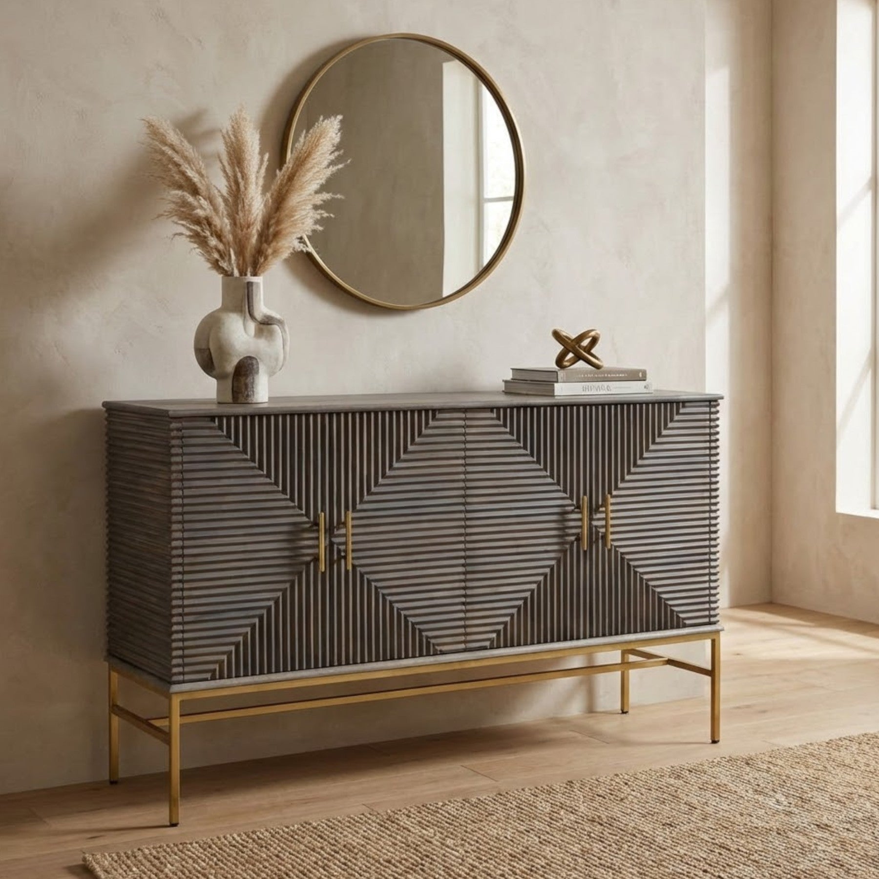 Suar Grey Wash Mango Wood Sideboard