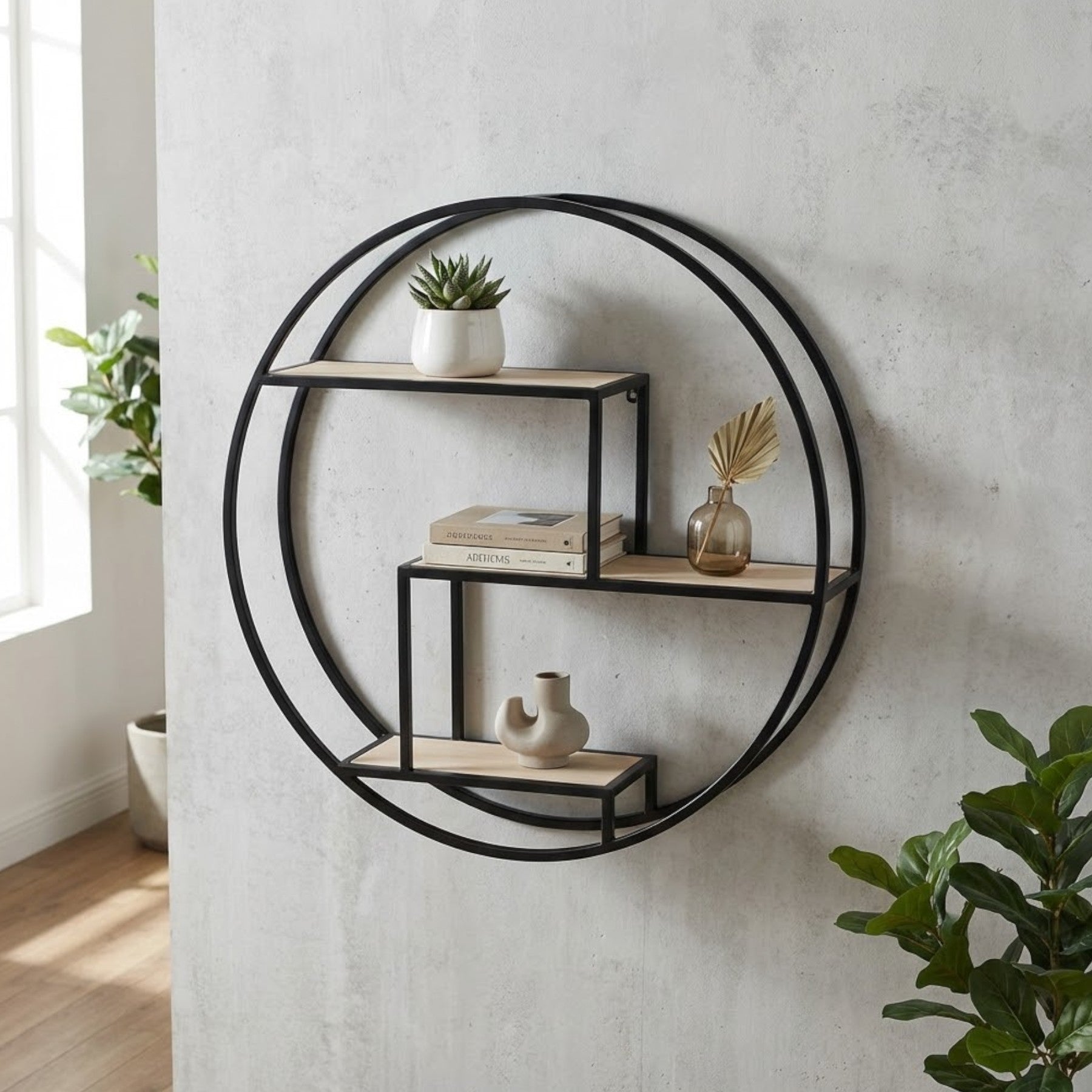 Brixton 3 Tier Round Wall Shelf