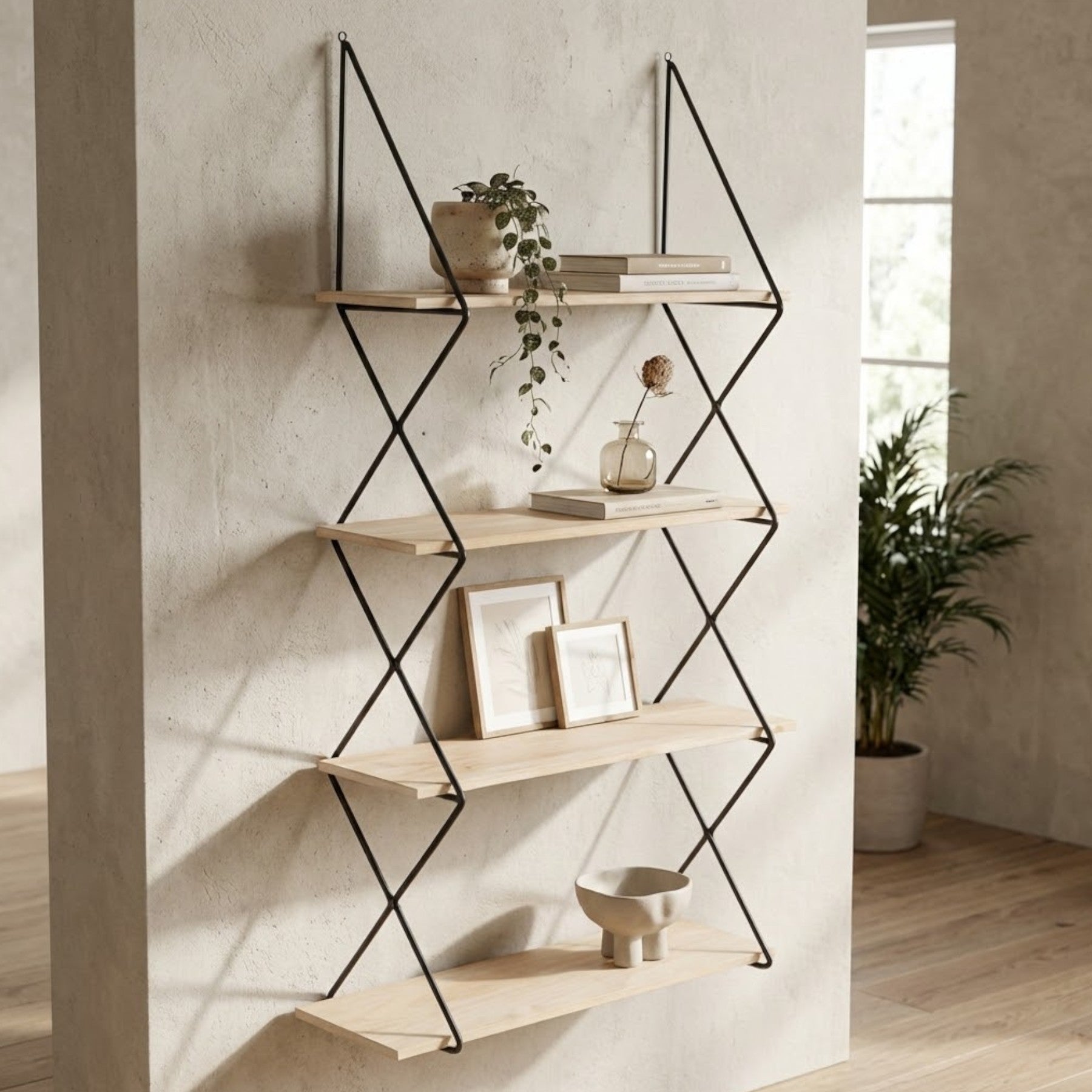 Brixton 4 Tier Floating Ladder Wall Shelf