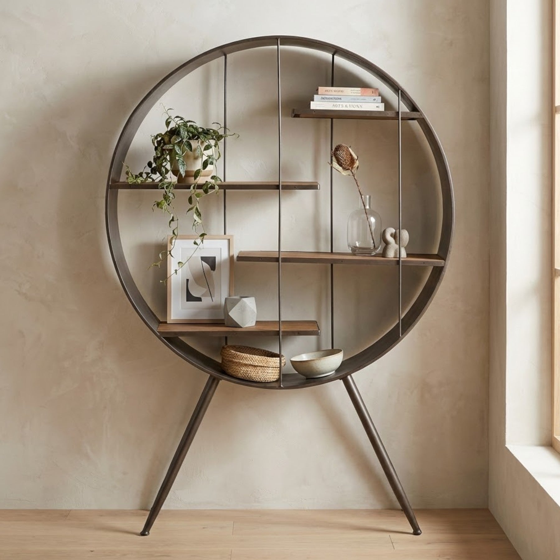 Trinity Framed Round Shelf Unit