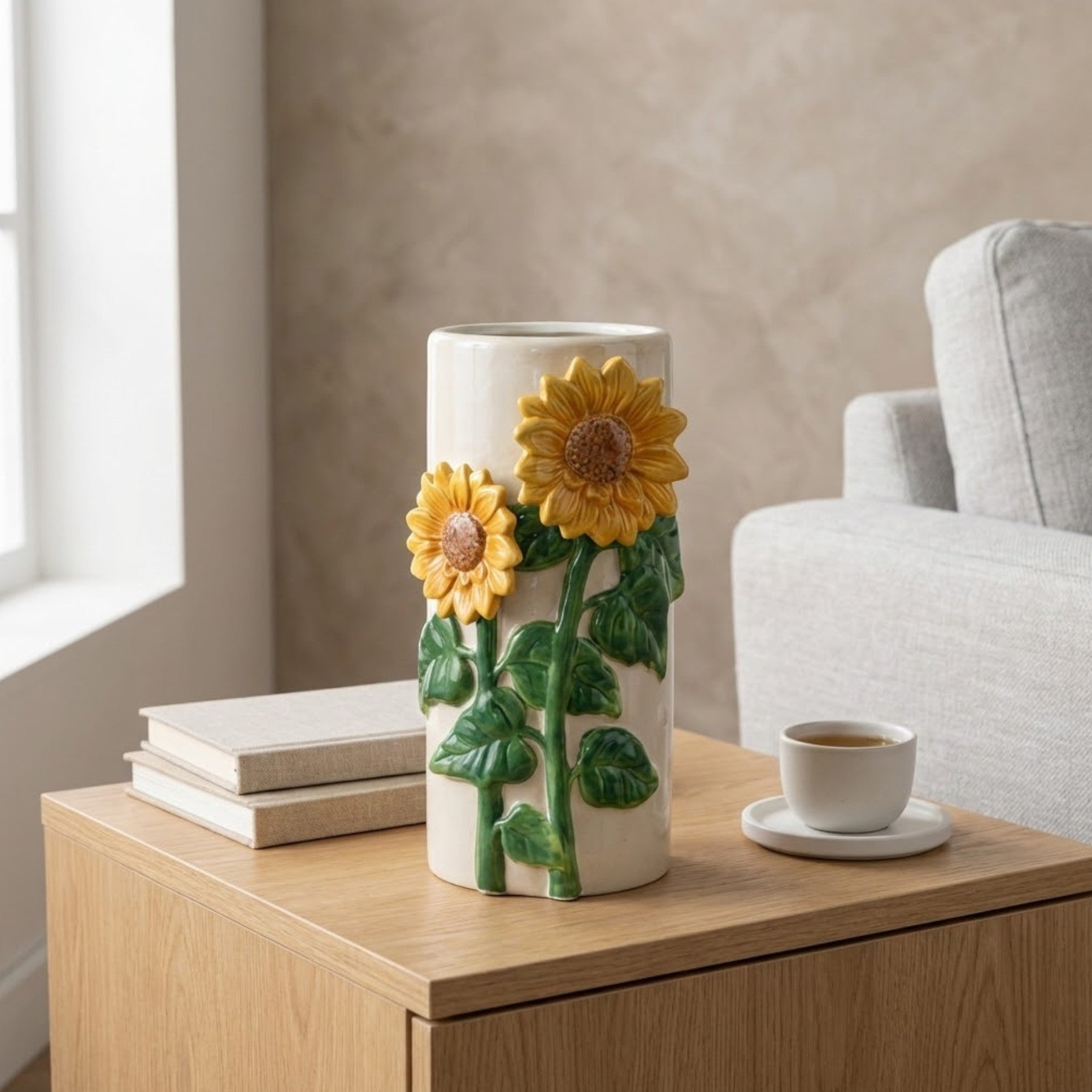 3D Ceramic Sunflower Vase