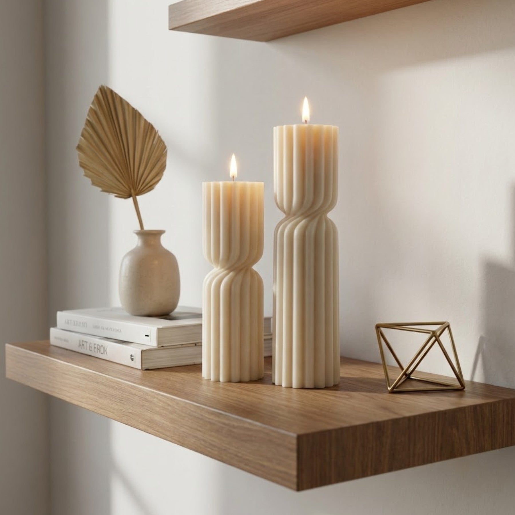 Duo Twisted Vanilla Wax Candle Set