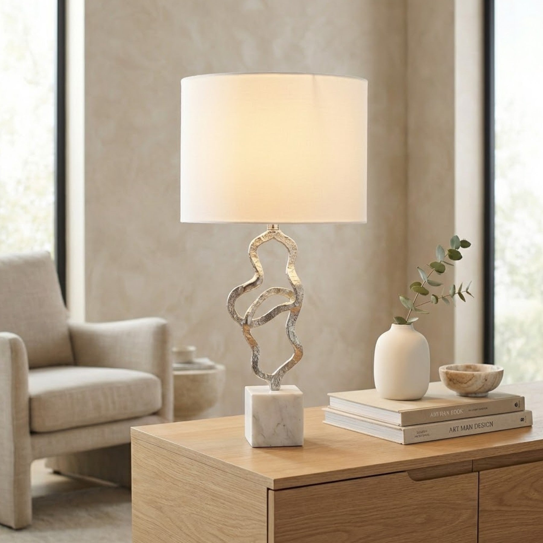 Maison Silver Swirl Table Lamp