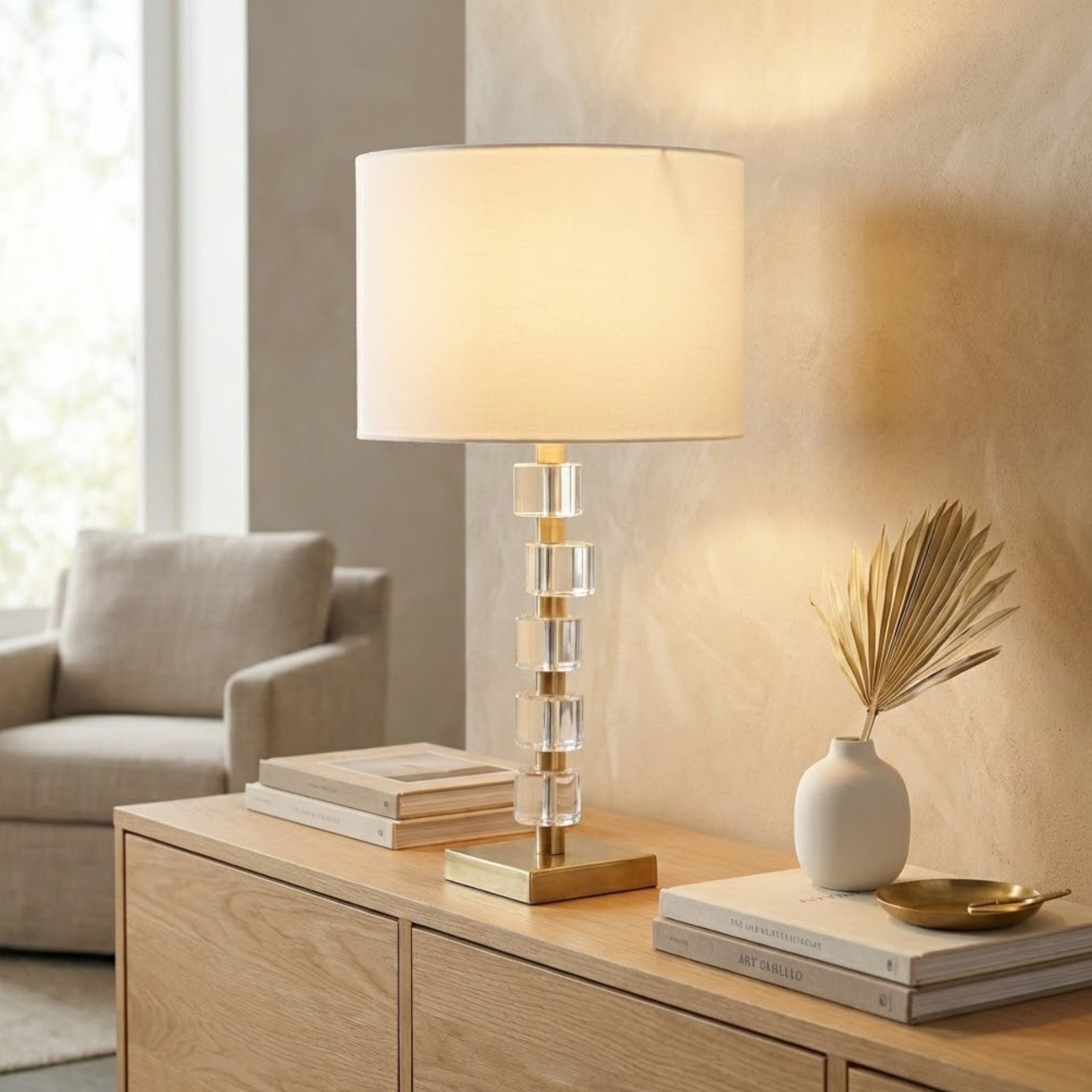 Maison Acrylic Honey Brass Table Lamp