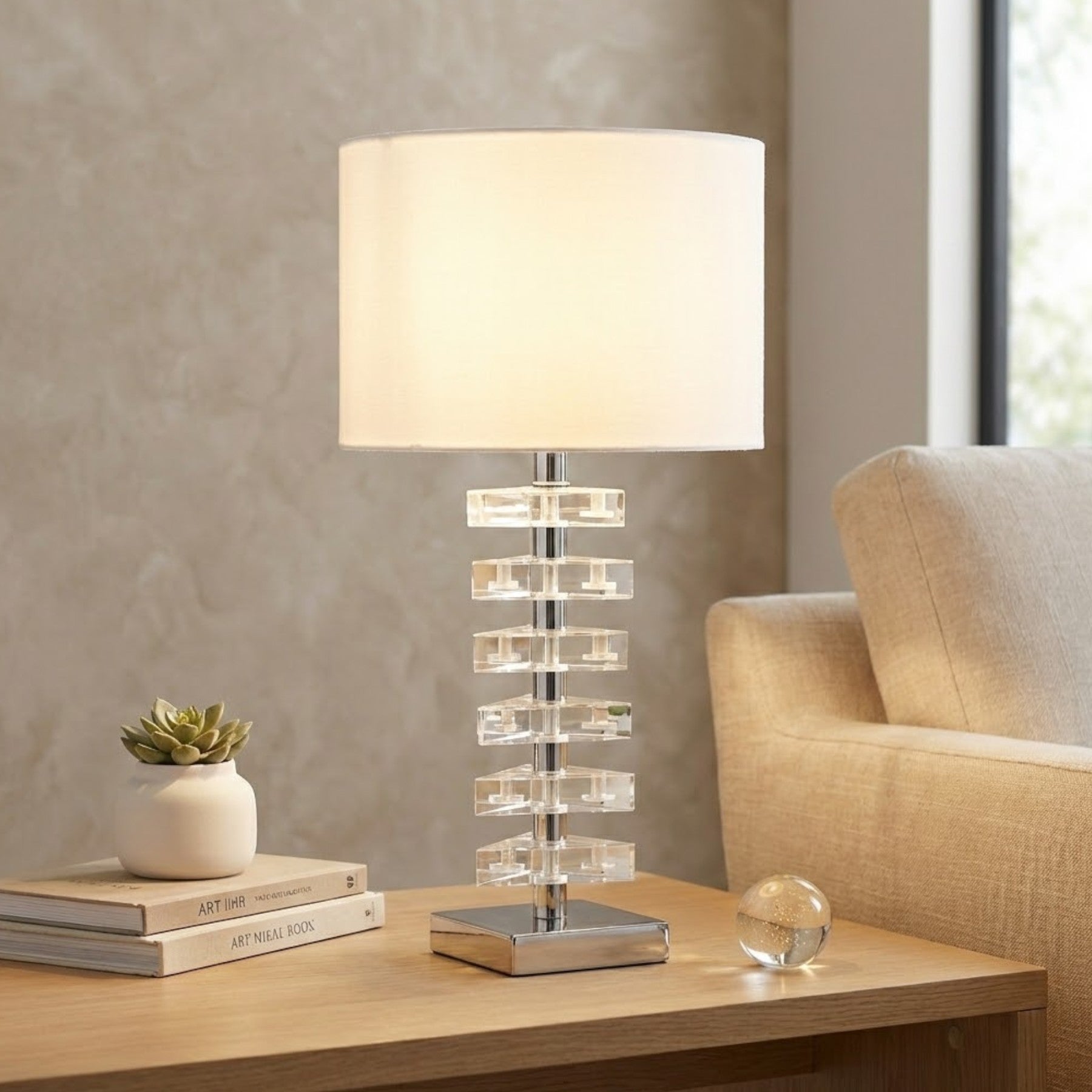 Maison Acrylic Silver Table Lamp